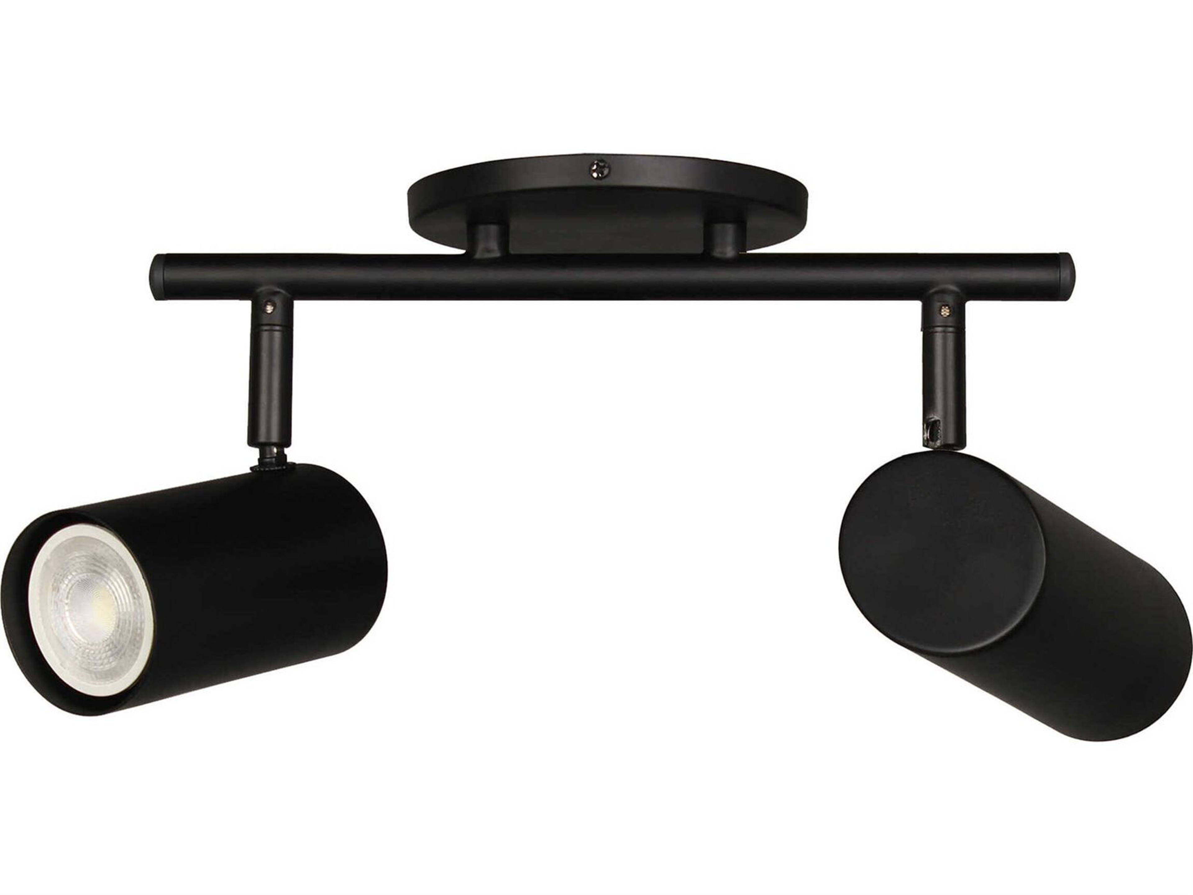 Dainolite Taylor 2-Light Matte Black Cylinder Track & Rail Light