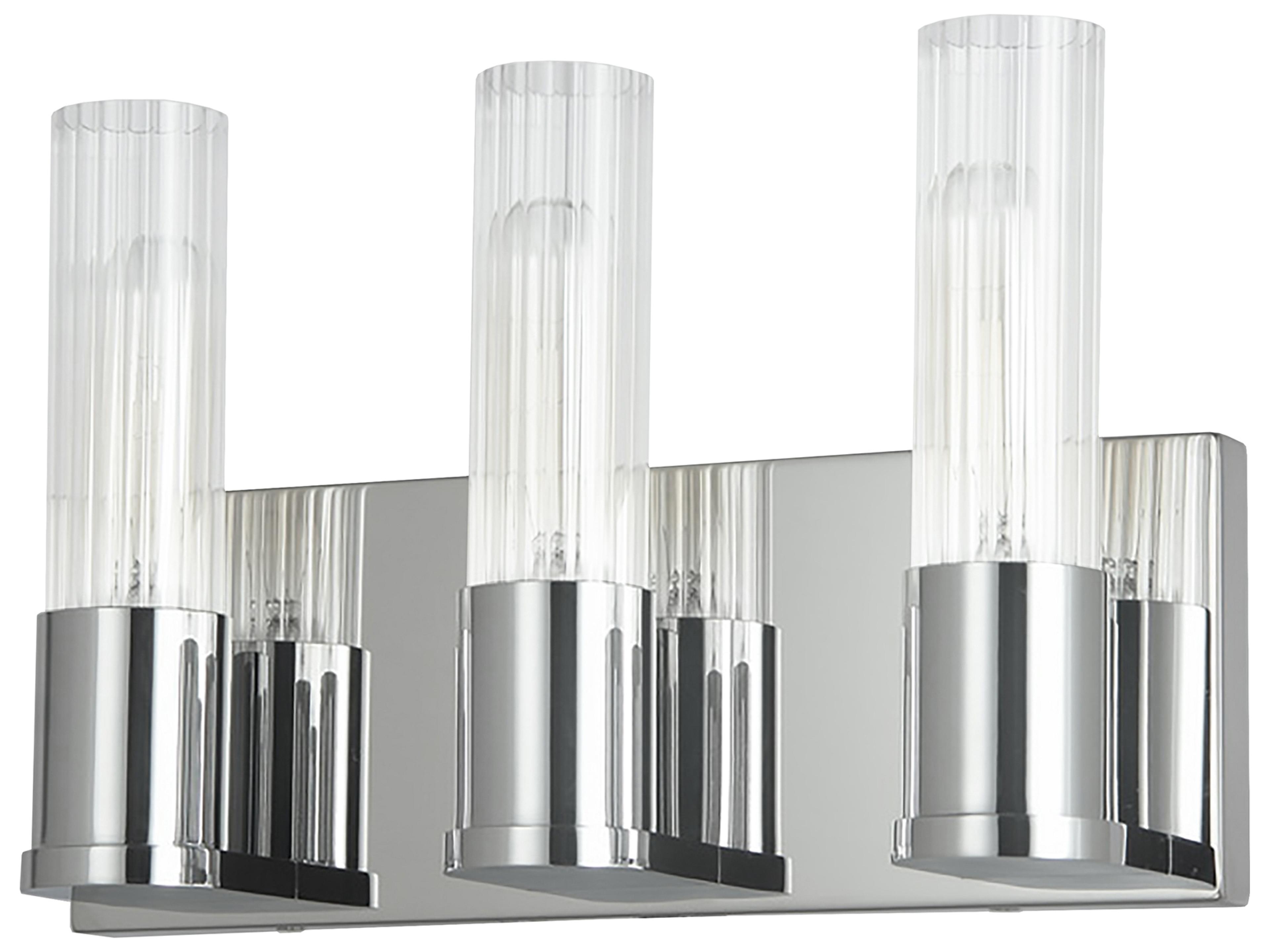 Tube 3-Light Polished Chrome Vanity Light