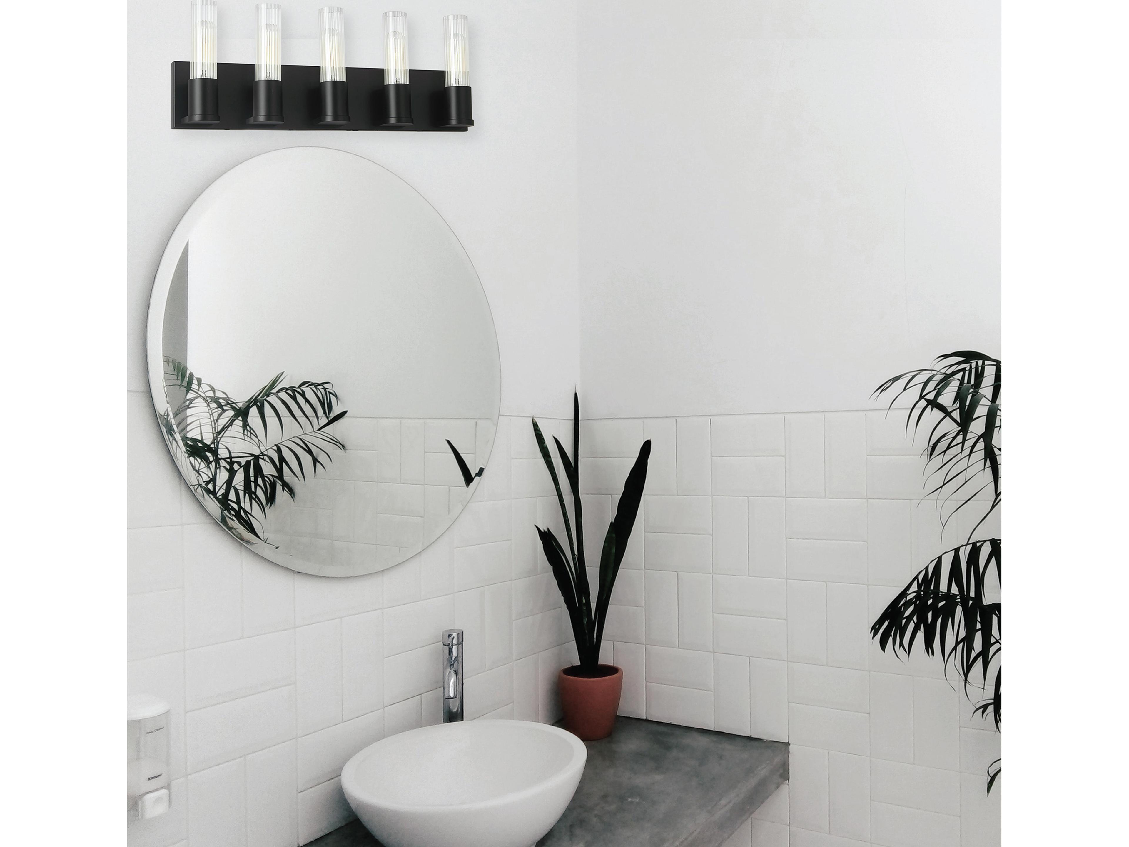 Dainolite Tube 5-Light Matte Black Vanity Light