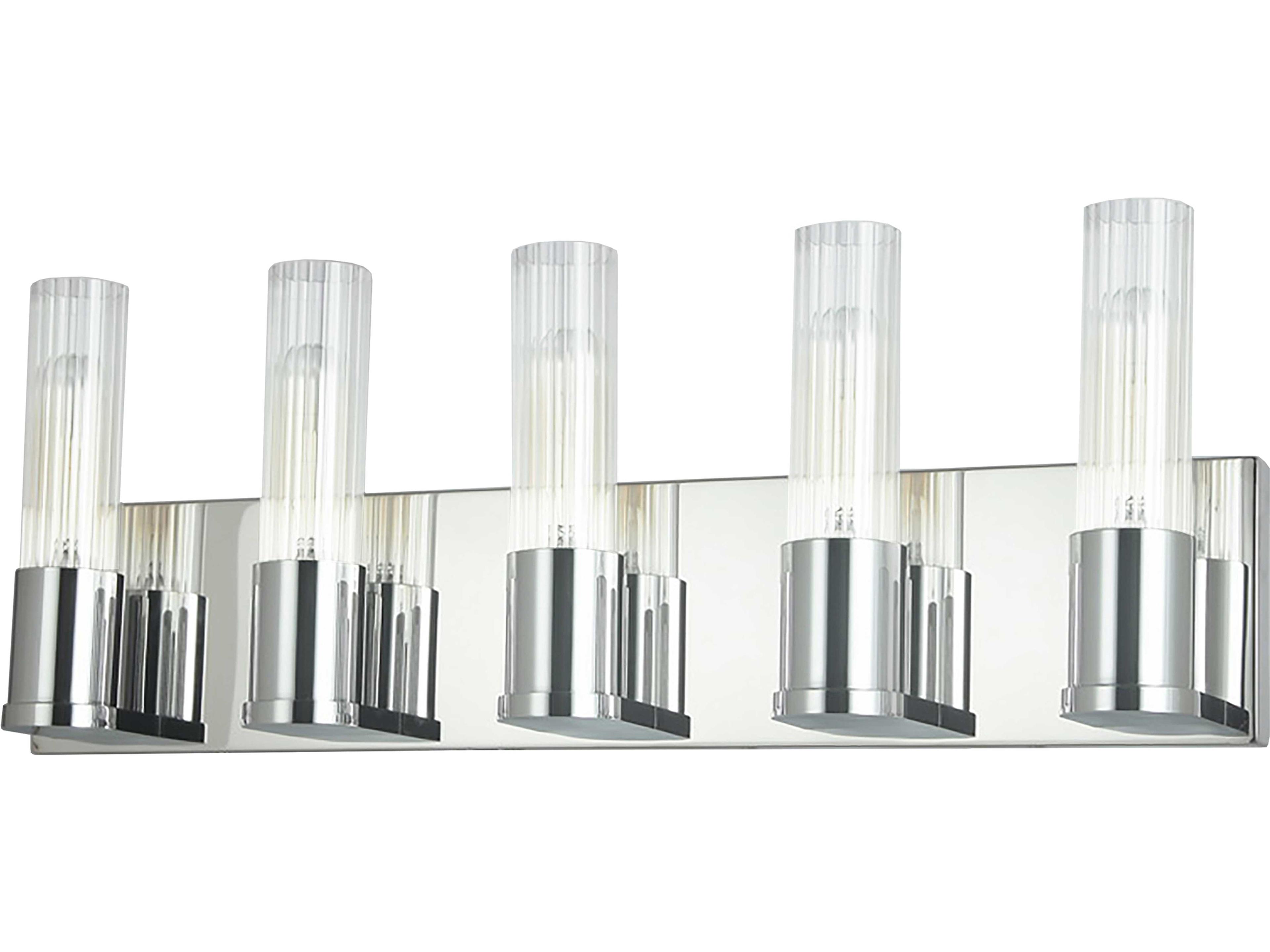 Tube 5-Light Polished Chrome Vanity Light