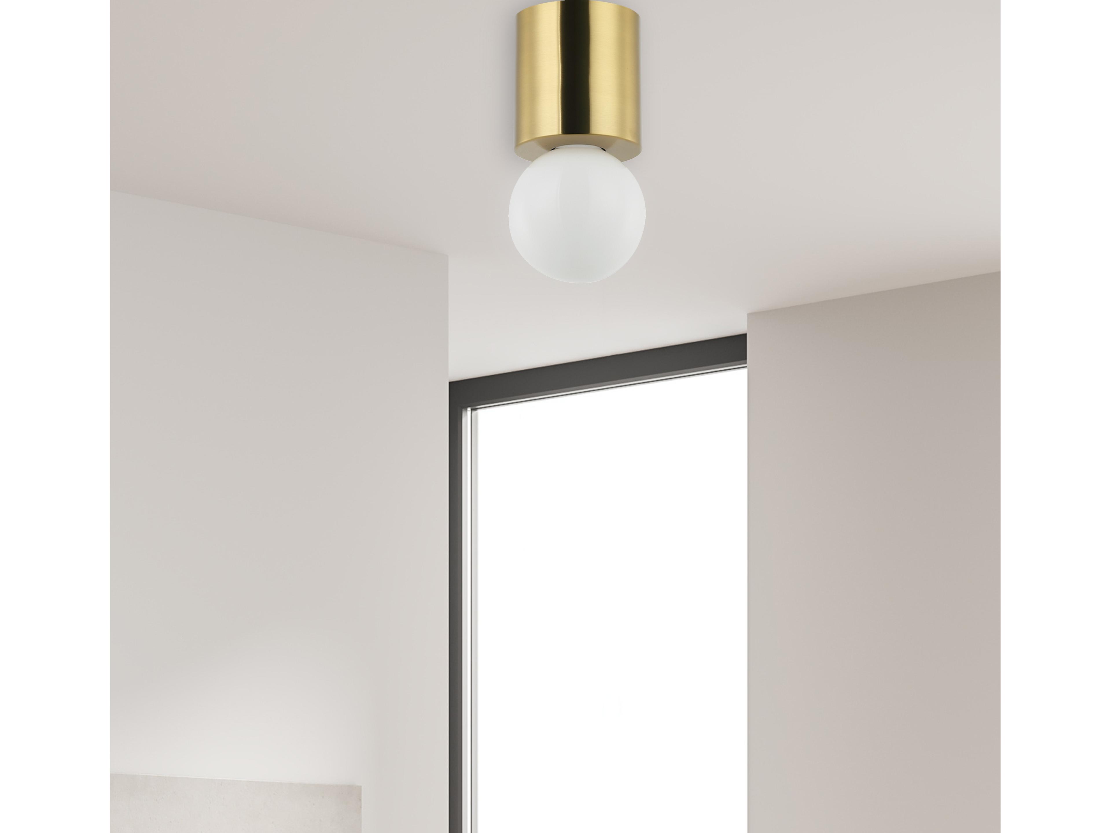Dainolite Theron 1-Light Aged Brass Globe Flush Mount