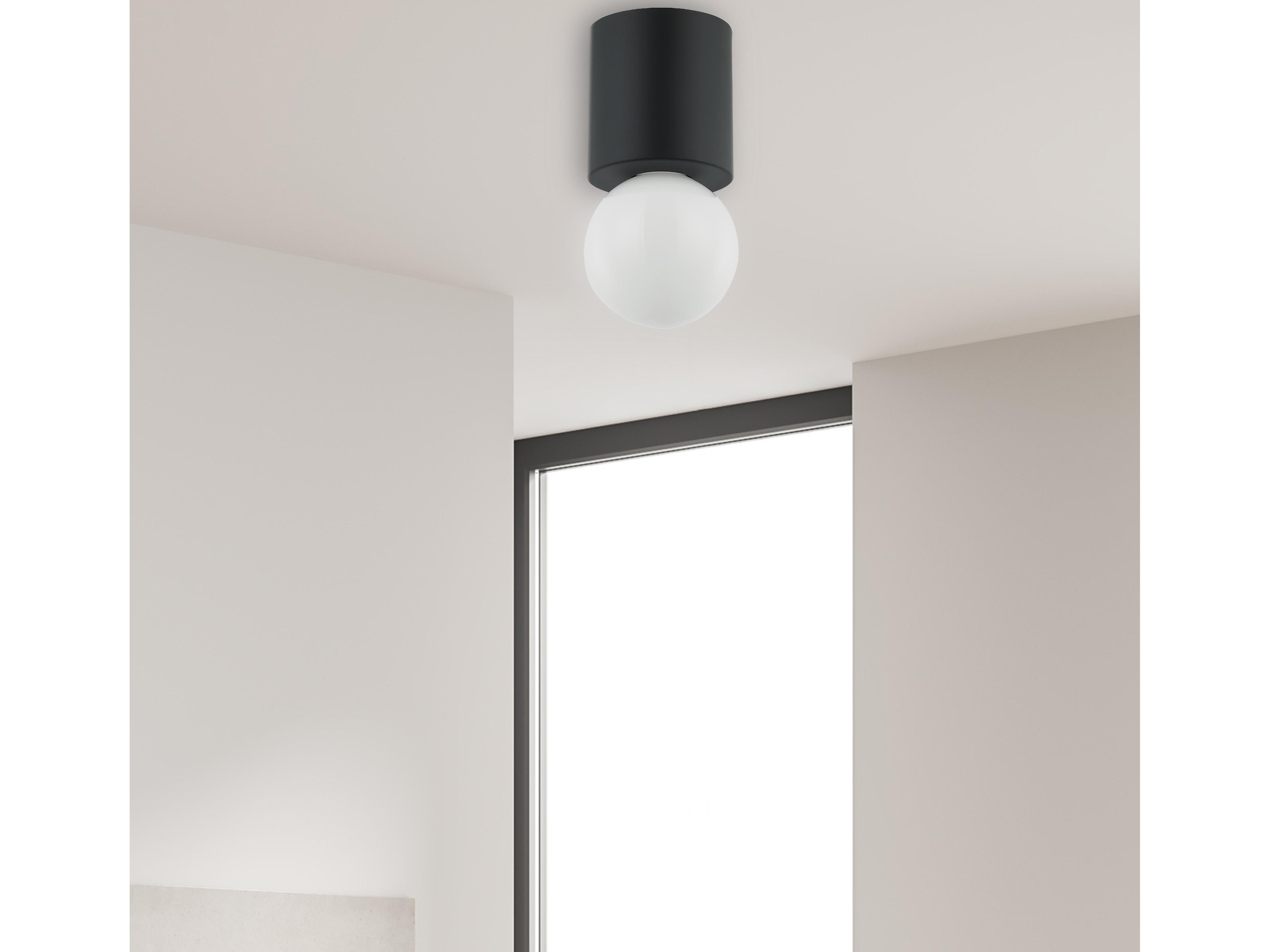 Dainolite Theron 1-Light Matte Black Globe Flush Mount