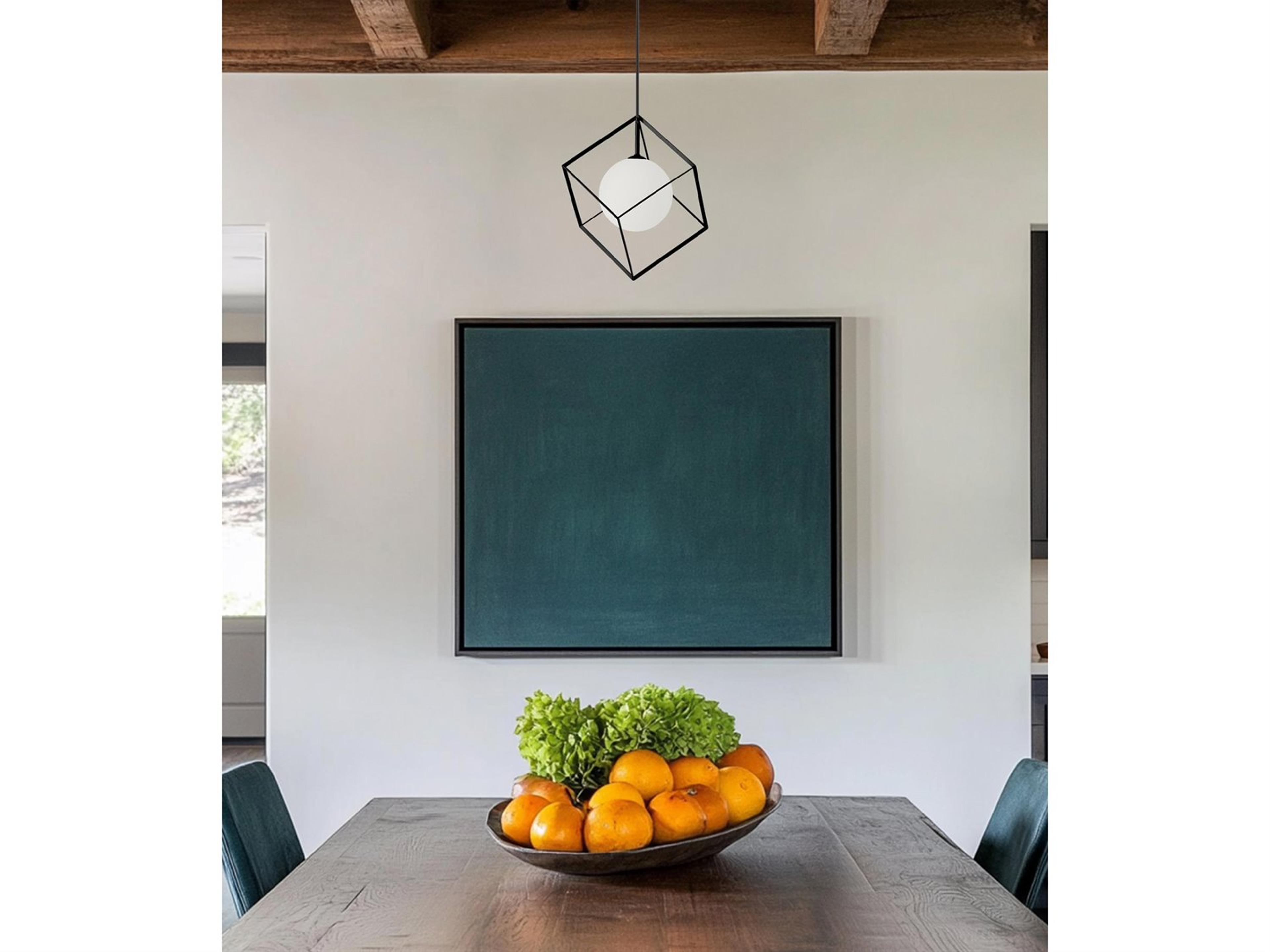 Dainolite Thomson 1-Light Matte Black Geometric Mini Pendant