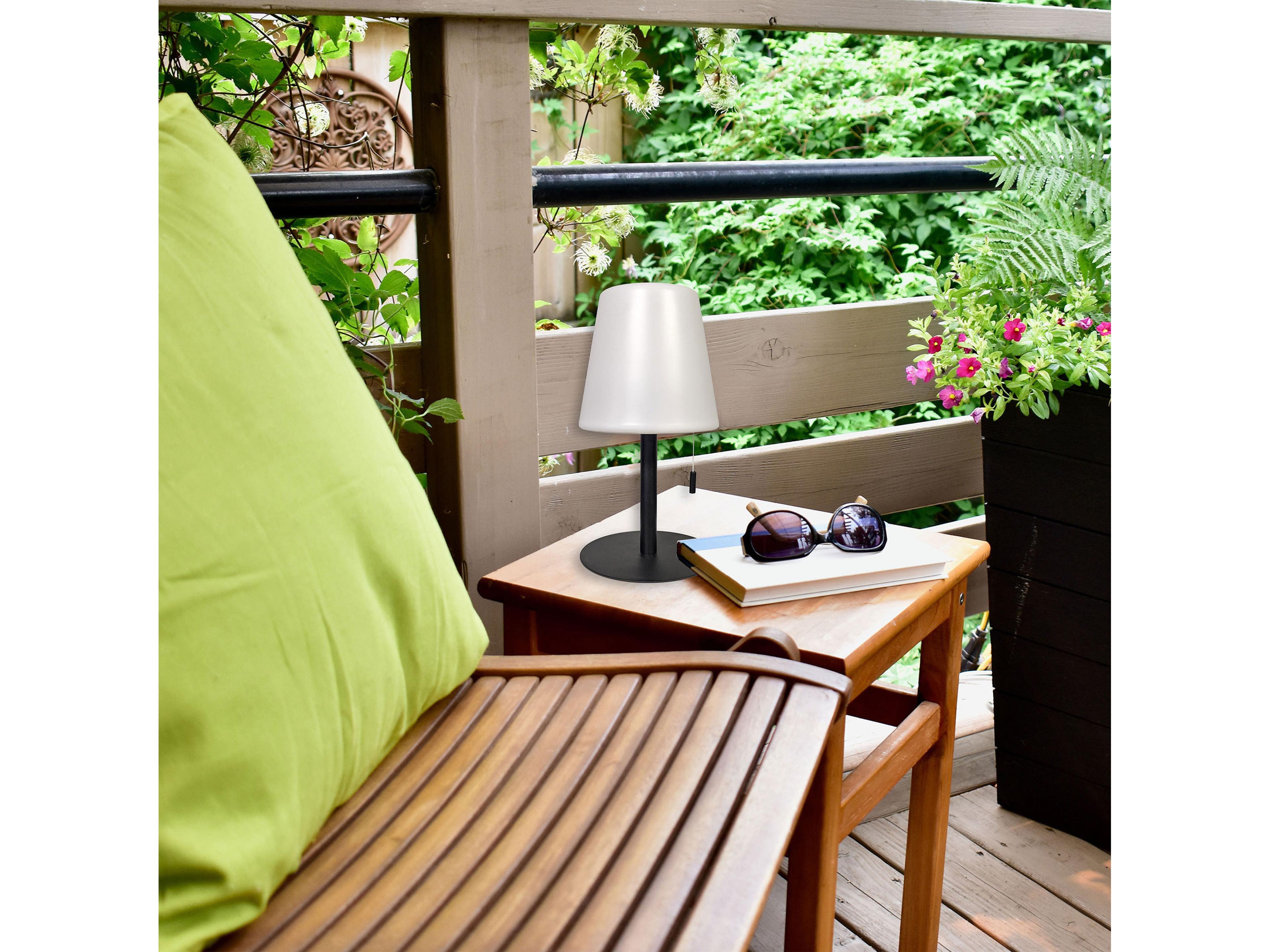 Dainolite Tinsley Matte Black White Acrylic Table Lamp