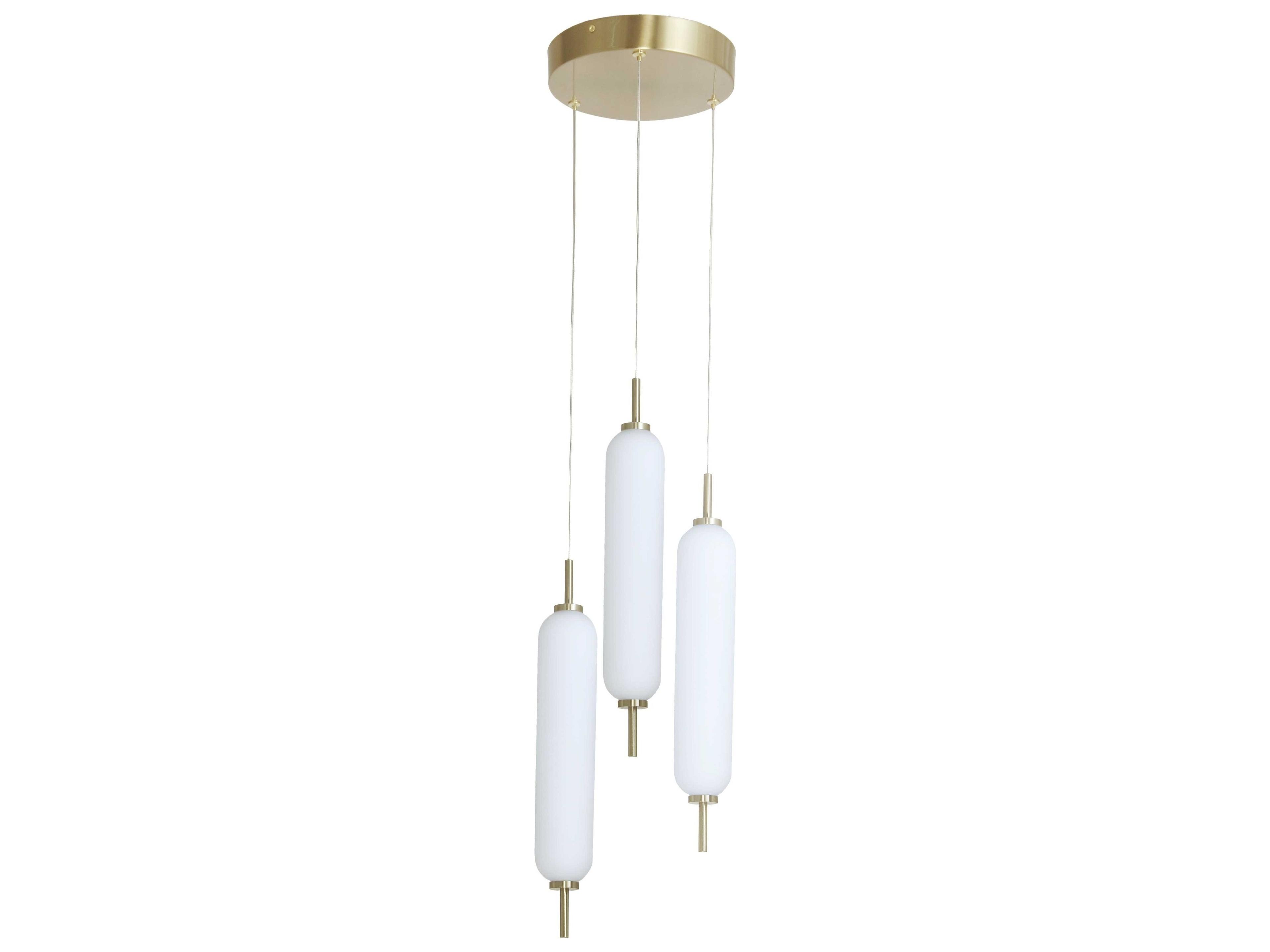 Typha 3-Light Aged Brass Cylinder Mini Pendant
