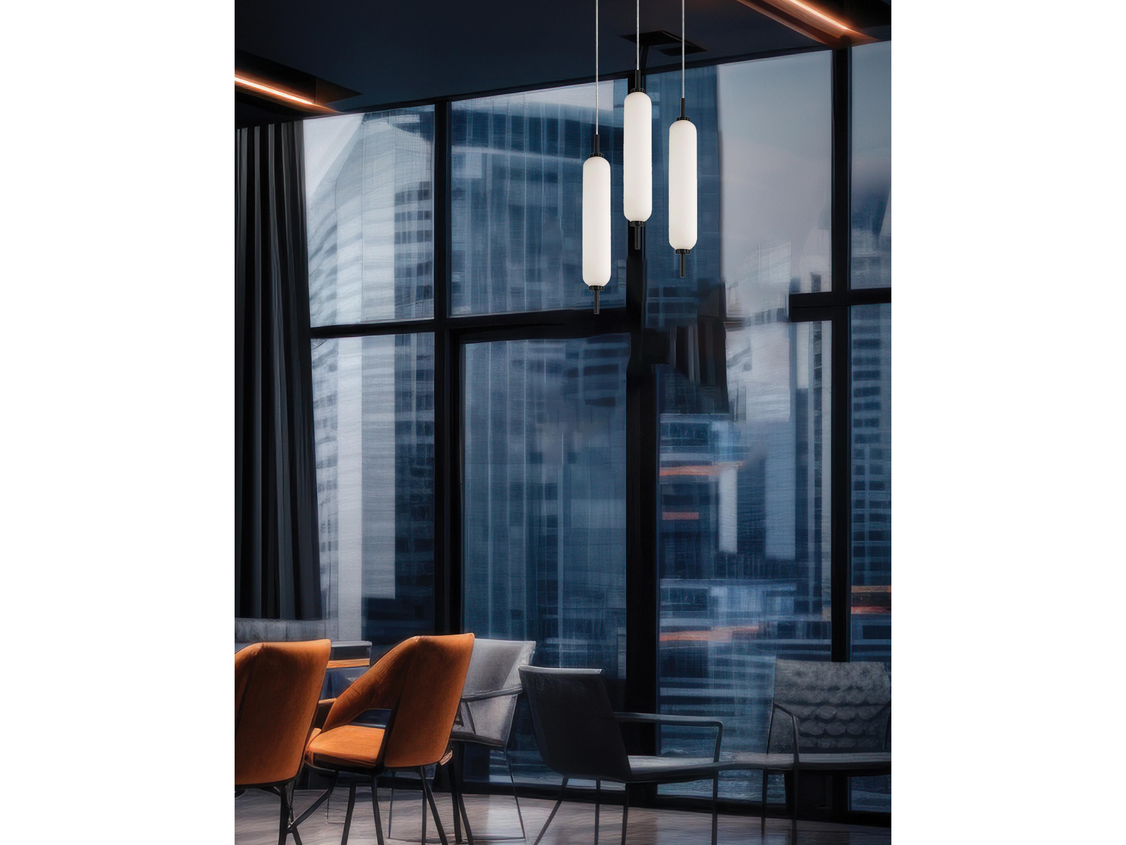 Dainolite Typha 3-Light Matte Black Cylinder Mini Pendant