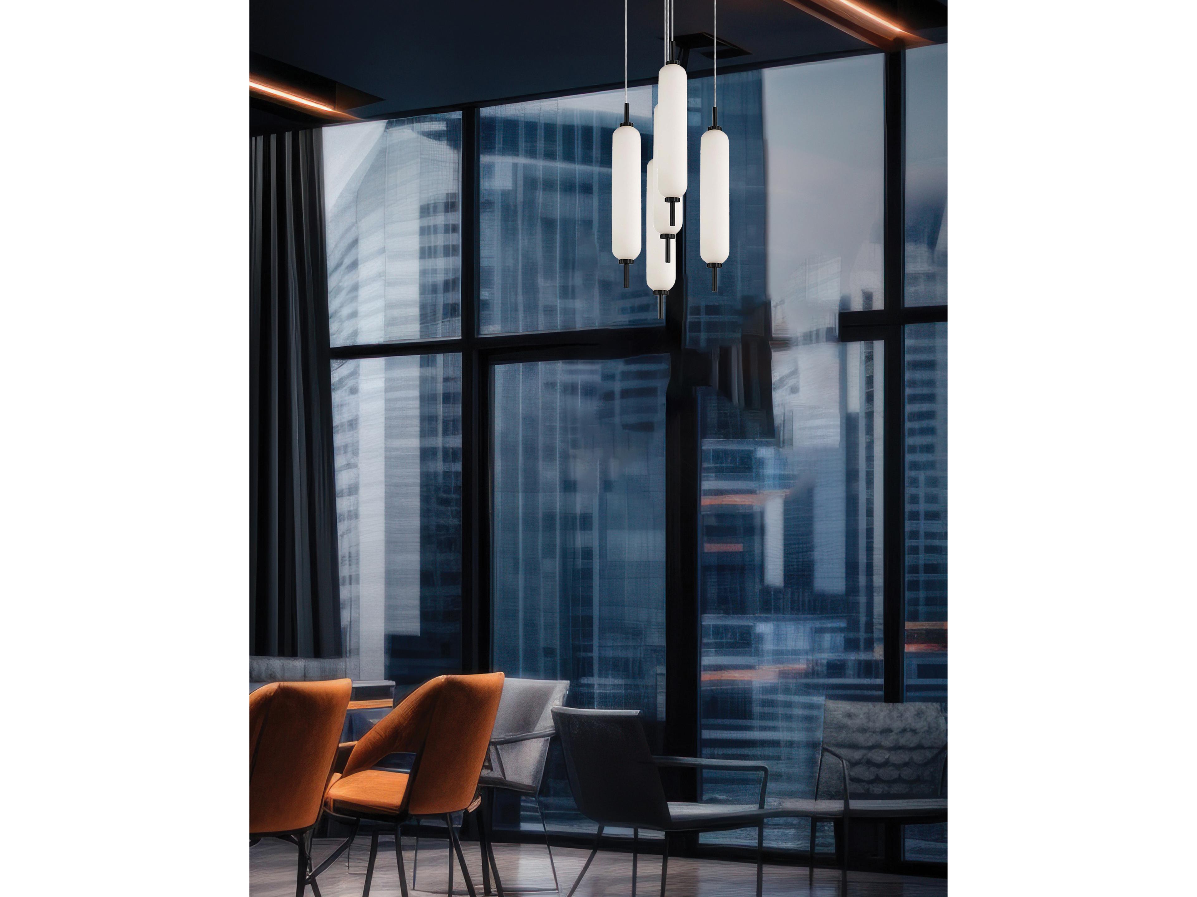 Dainolite Typha 5-Light Matte Black Cylinder Mini Pendant