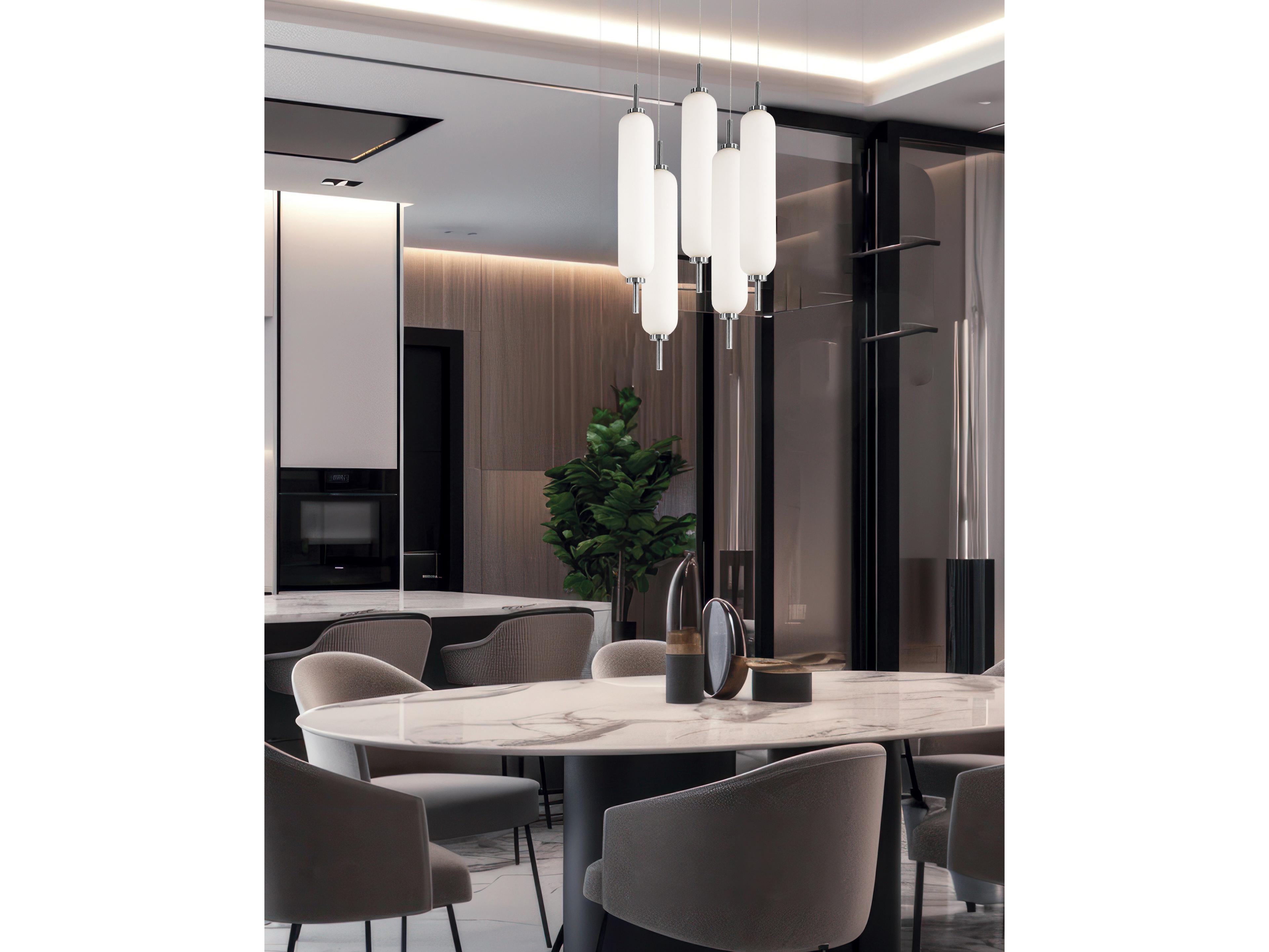 Dainolite Typha 5-Light Polished Chrome Cylinder Mini Pendant