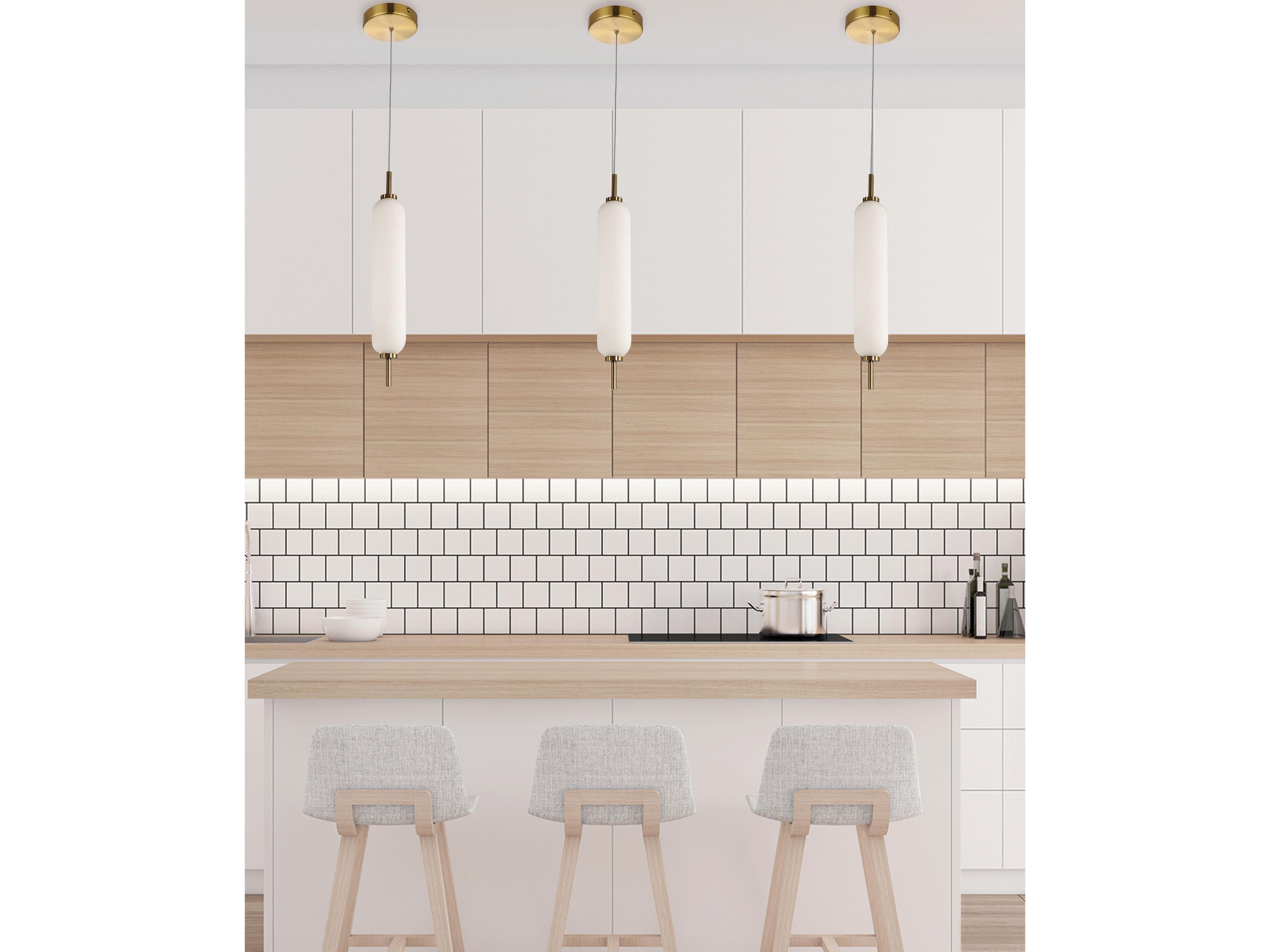 Dainolite Typha 1-Light Aged Brass Cylinder Mini Pendant