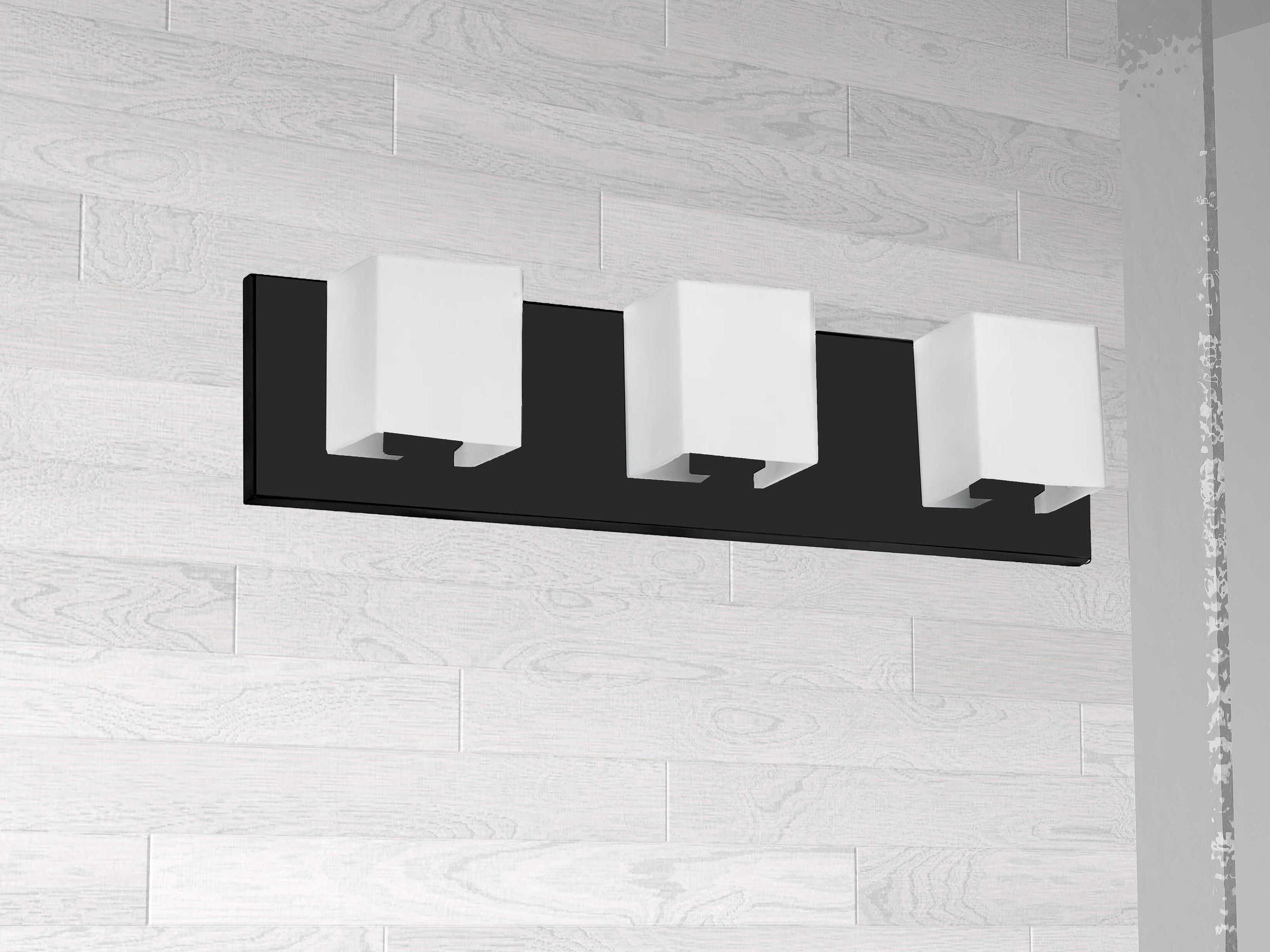 Dainolite Verona 3-Light Matte Black Vanity Light