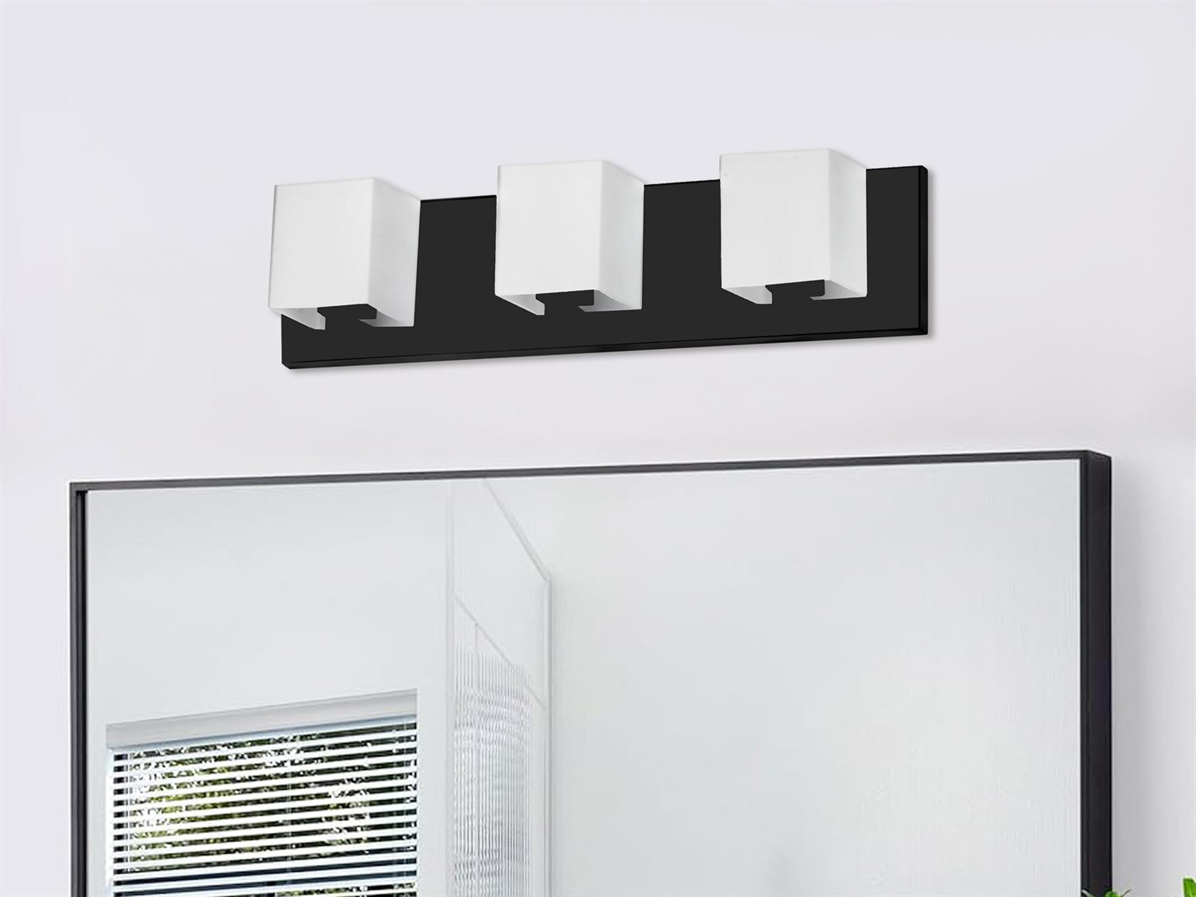 Dainolite Verona 3-Light Matte Black Vanity Light