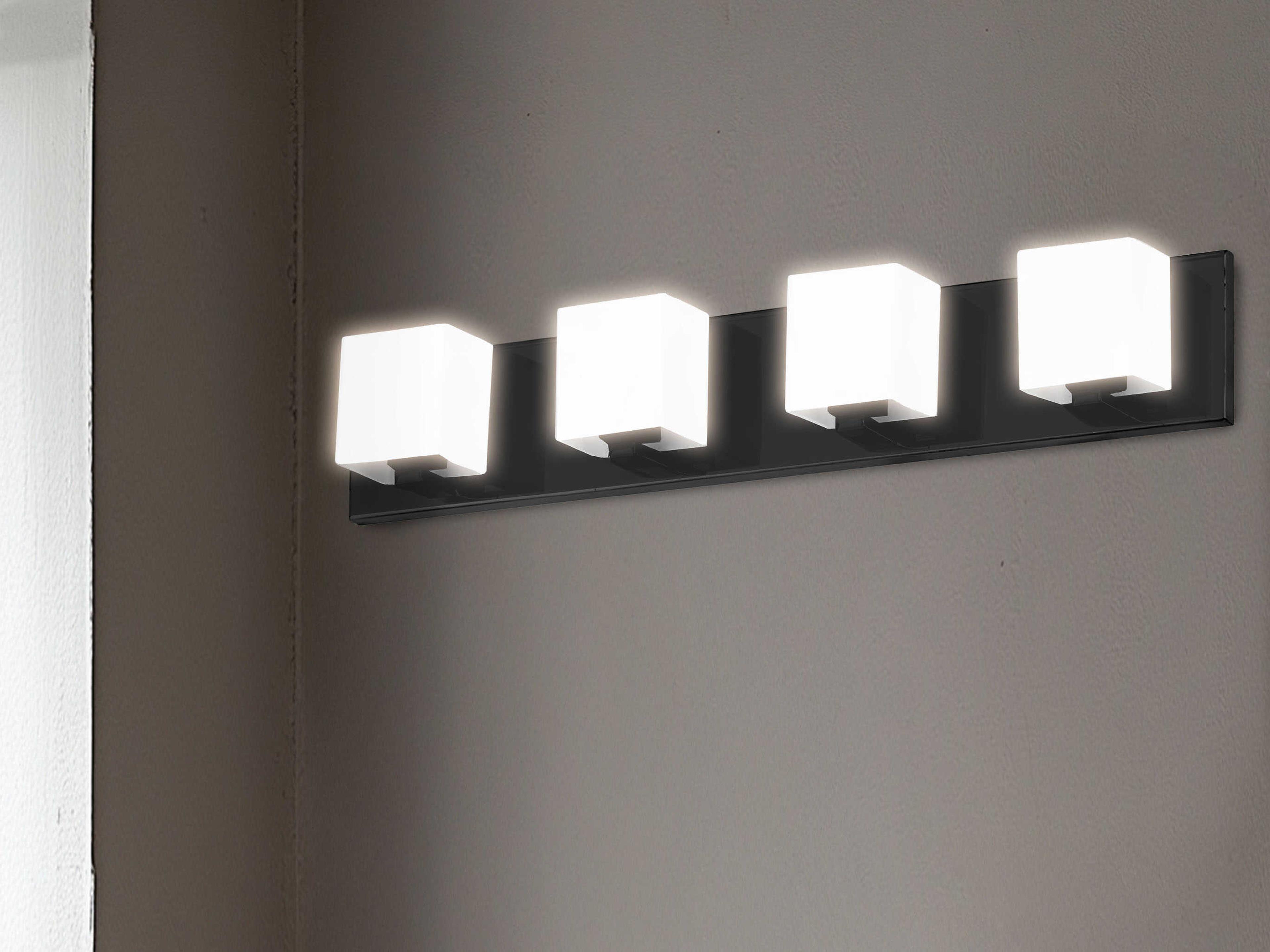 Dainolite Verona 4-Light Matte Black Vanity Light