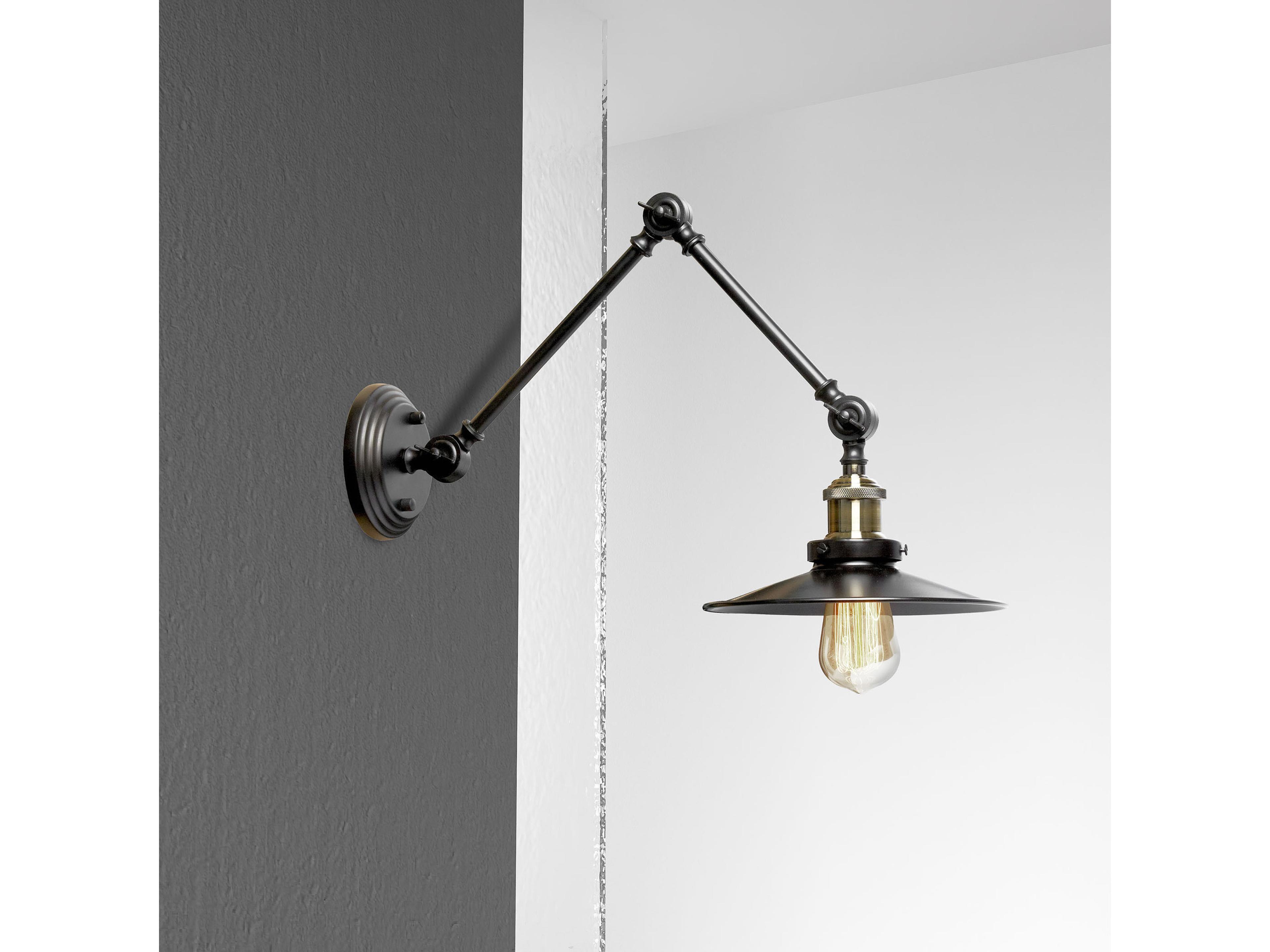 Dainolite Vintage 1-Light Black Bronze Swing Wall Sconce