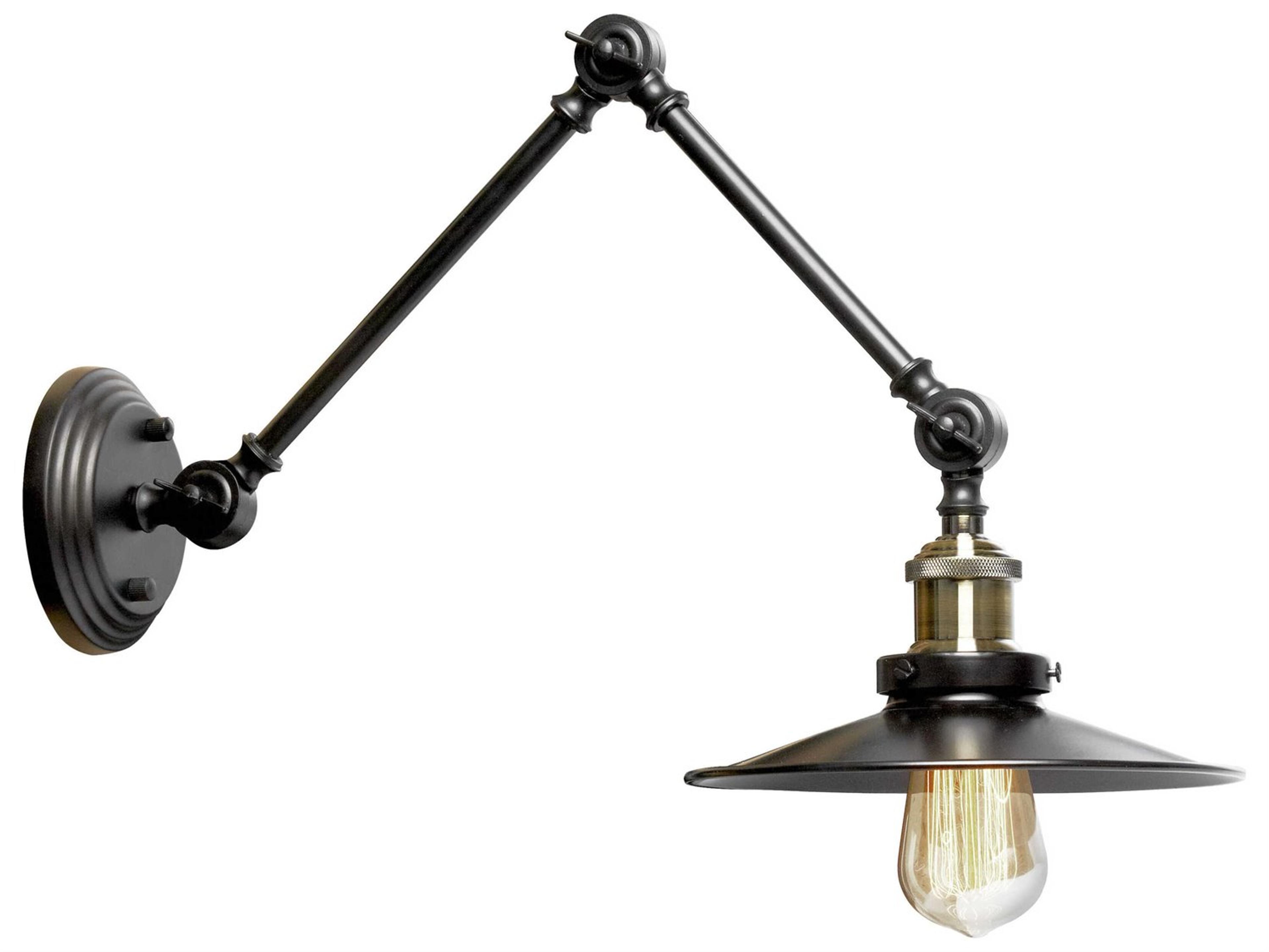 Dainolite Vintage 1-Light Black Bronze Swing Wall Sconce