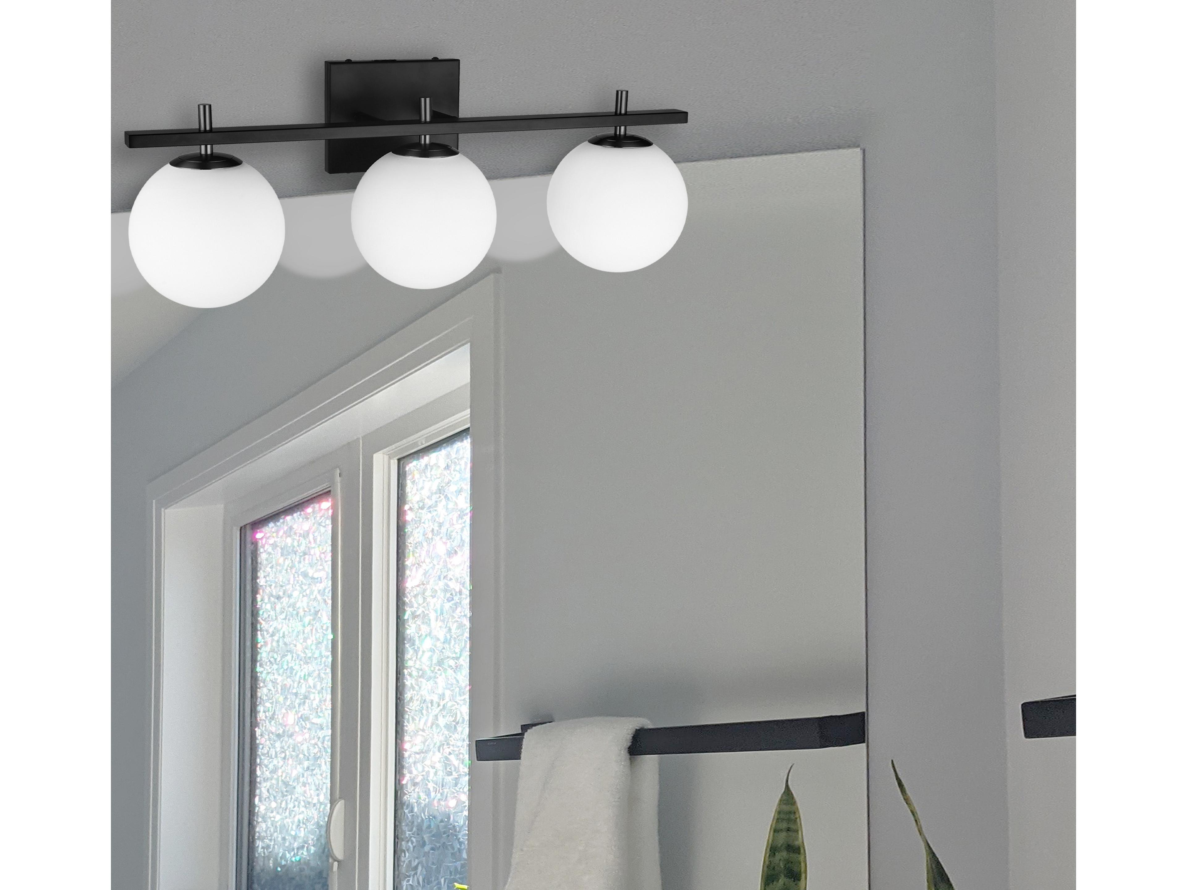 Dainolite Vivaldi 3-Light Matte Black Vanity Light