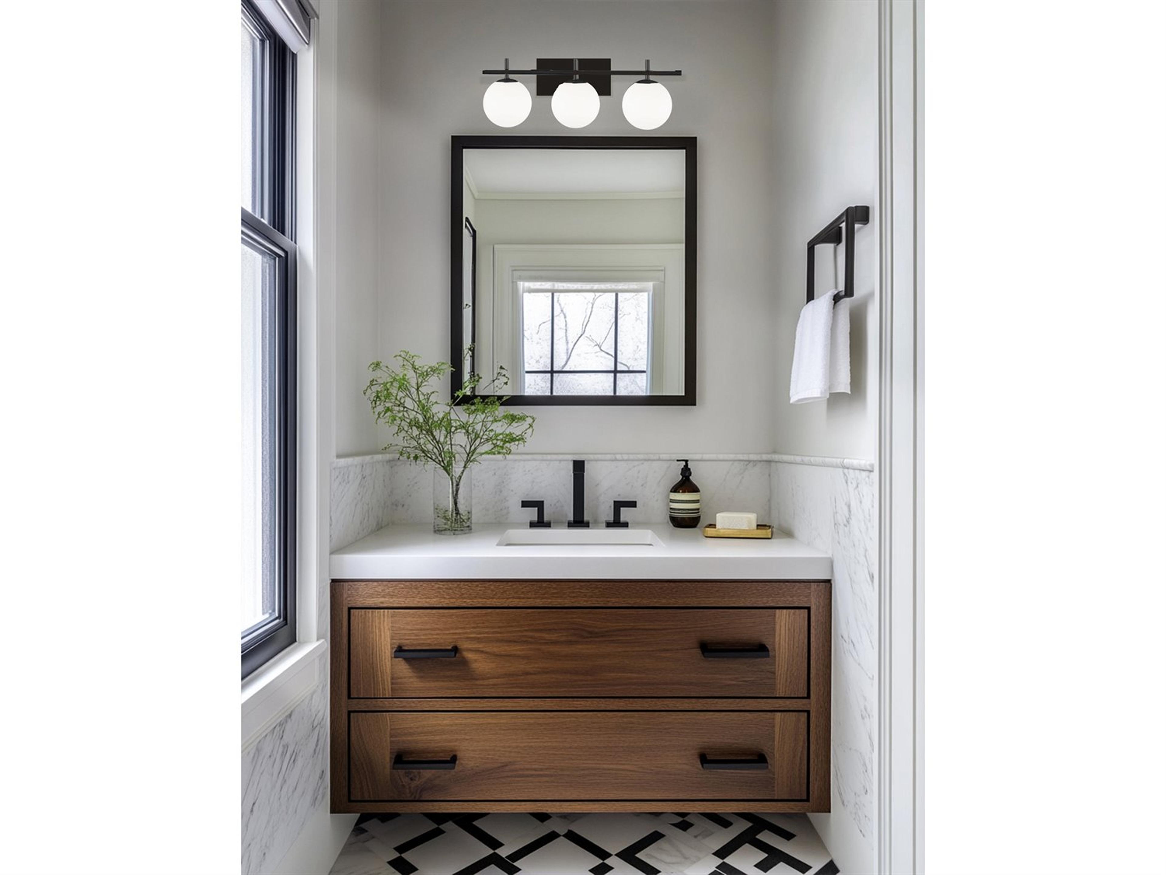 Dainolite Vivaldi 3-Light Matte Black Vanity Light