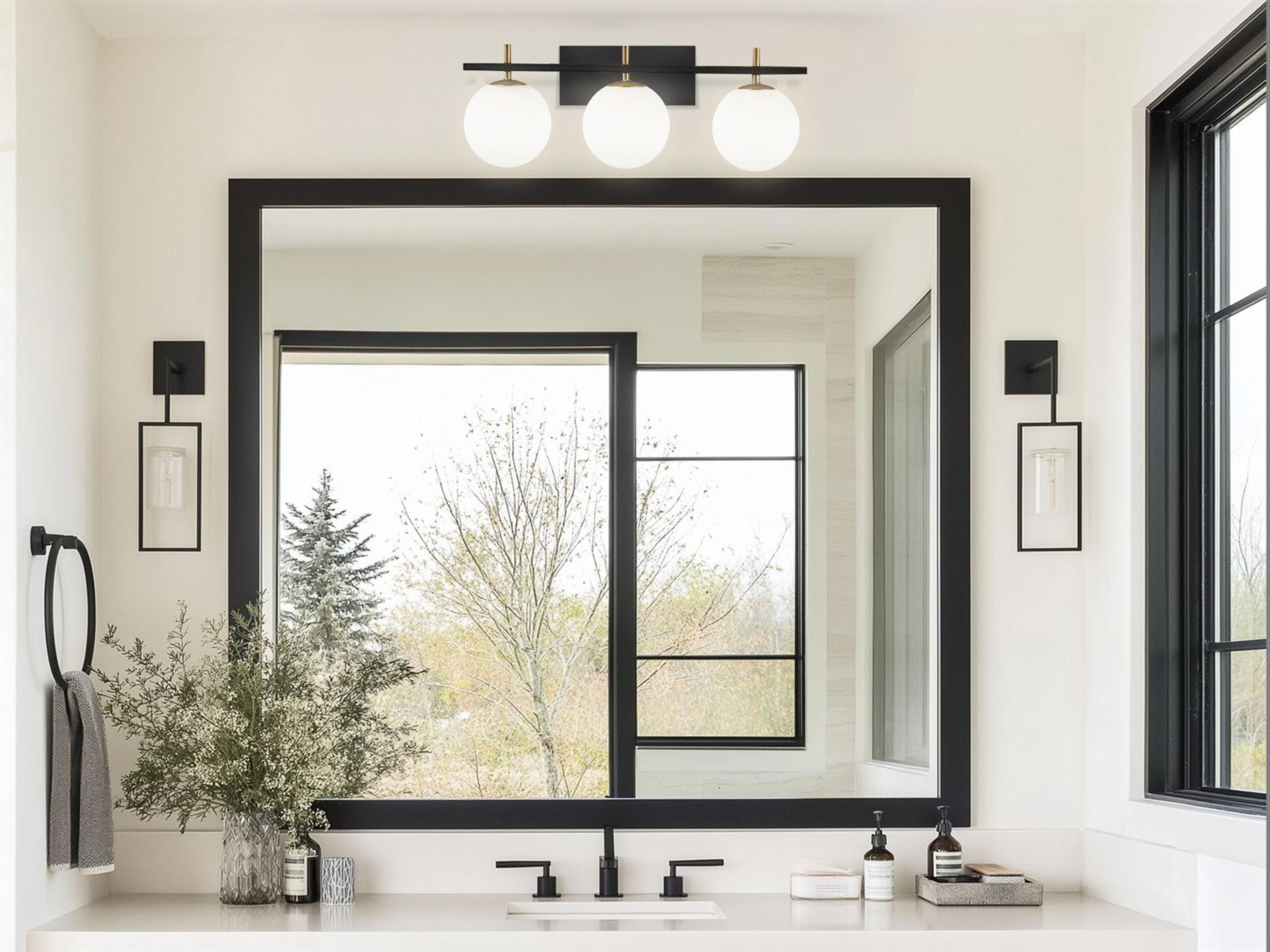 Dainolite Vivaldi 3-Light Matte Black Aged Brass Vanity Light