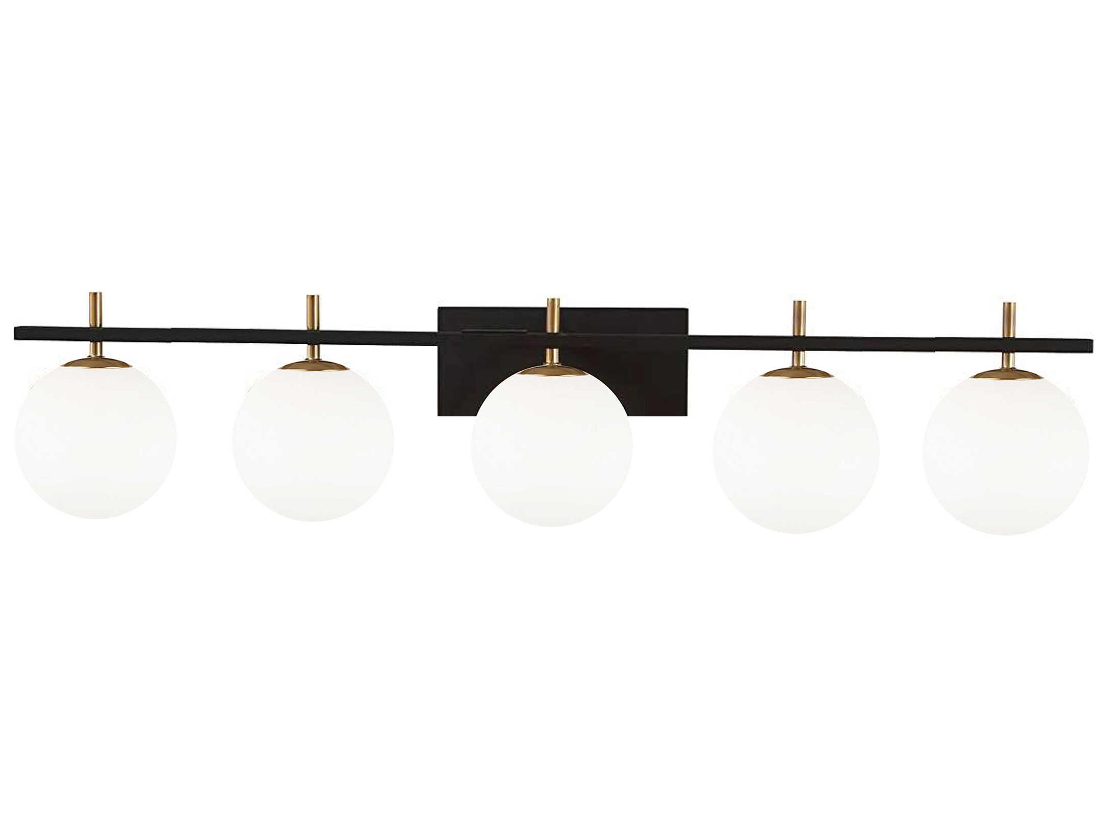 Vivaldi 5-Light Matte Black Aged Brass Vanity Light