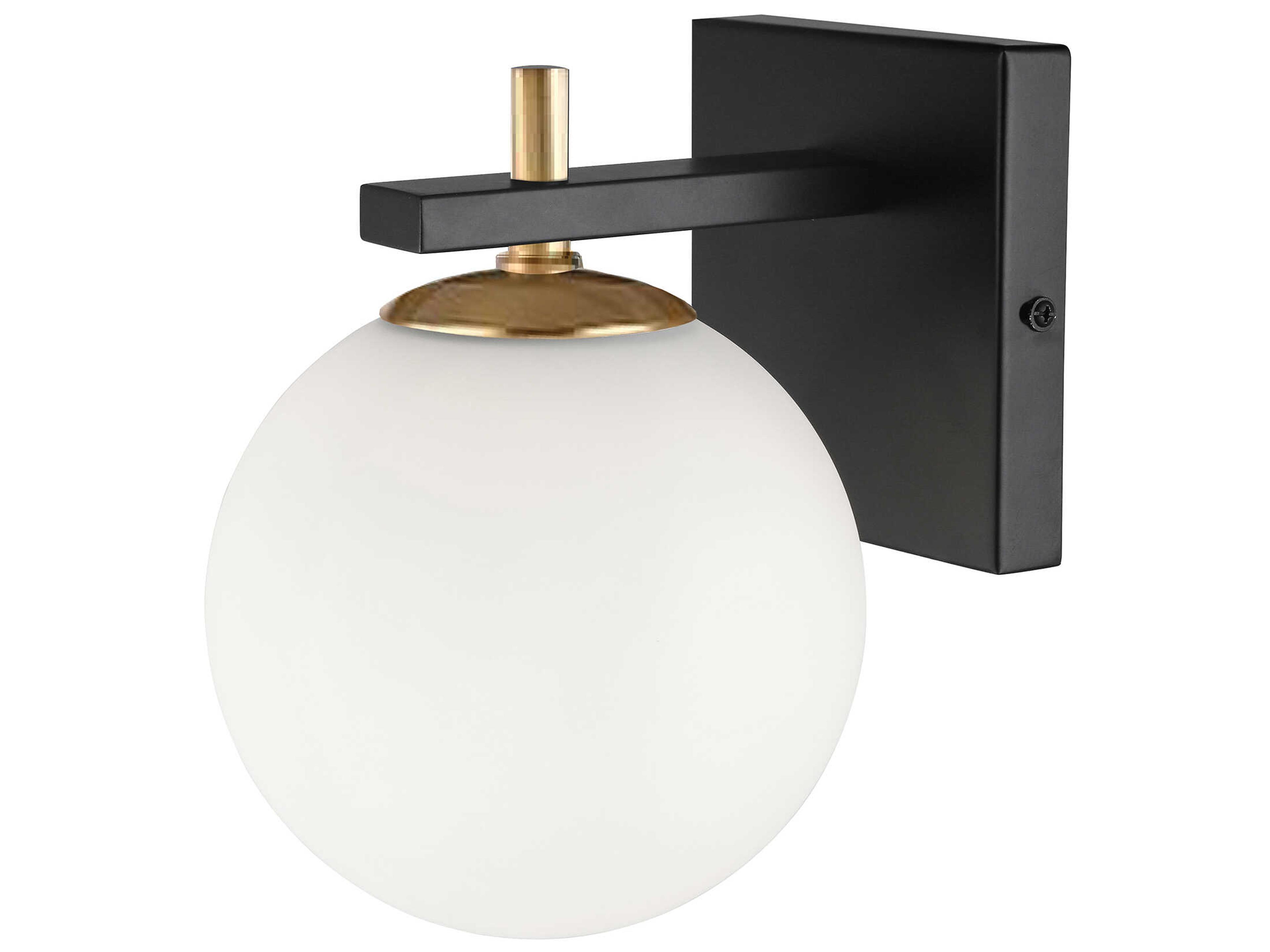 Vivaldi Wall Sconce in Matte Black and Aged Brass