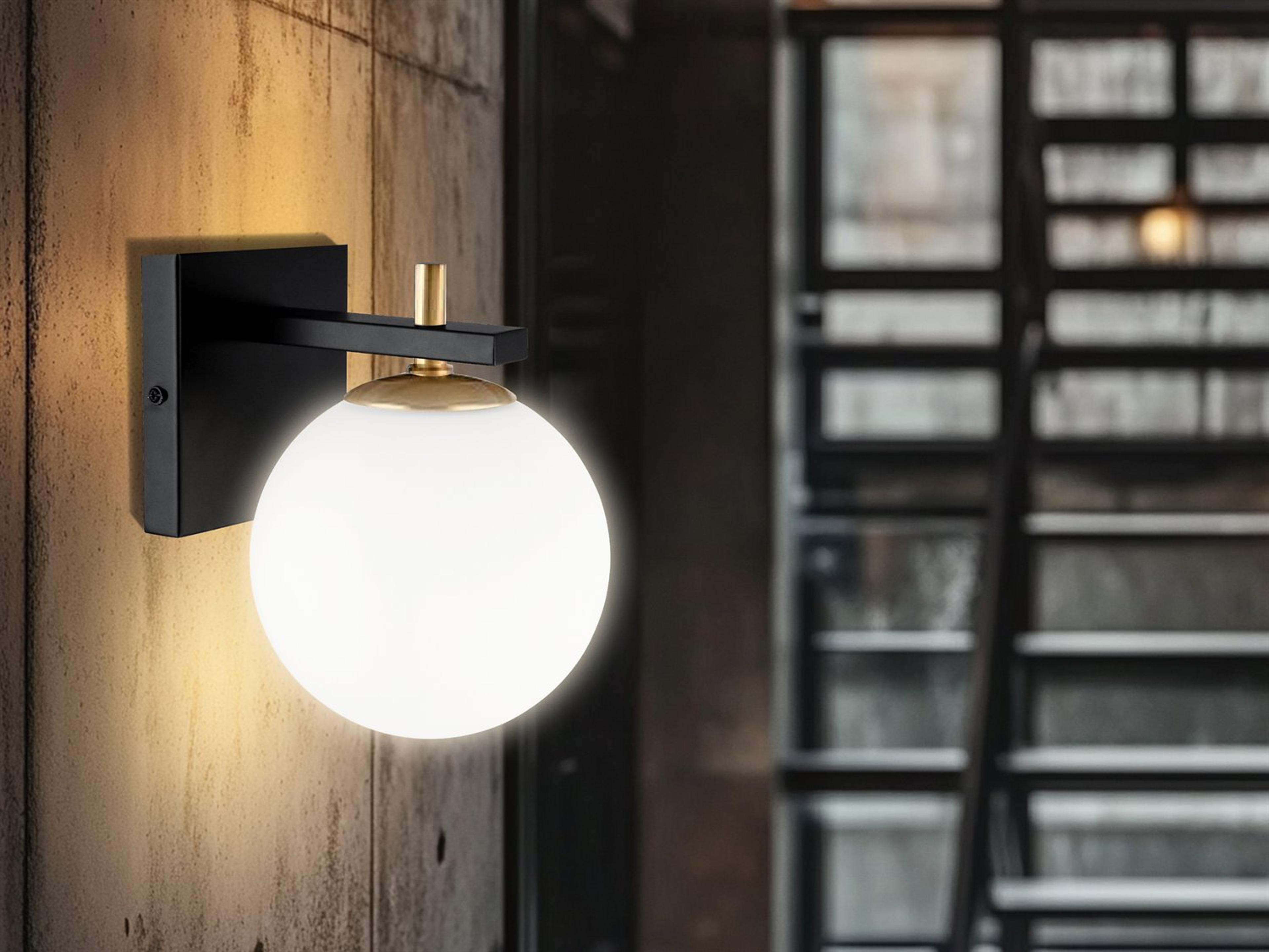 Dainolite Vivaldi 1-Light Matte Black Aged Brass Wall Sconce