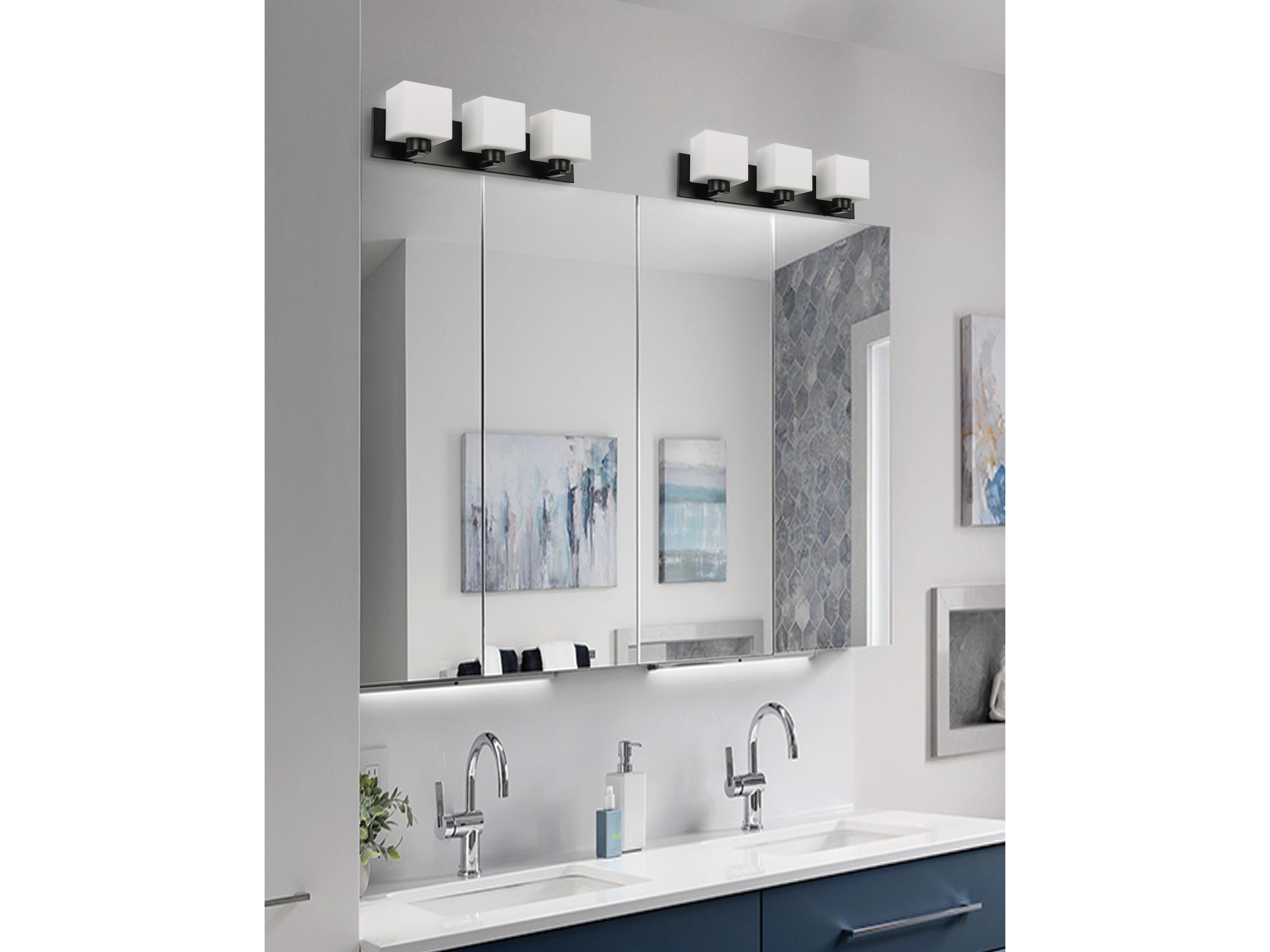 Dainolite Veda 3-Light Matte Black Vanity Light