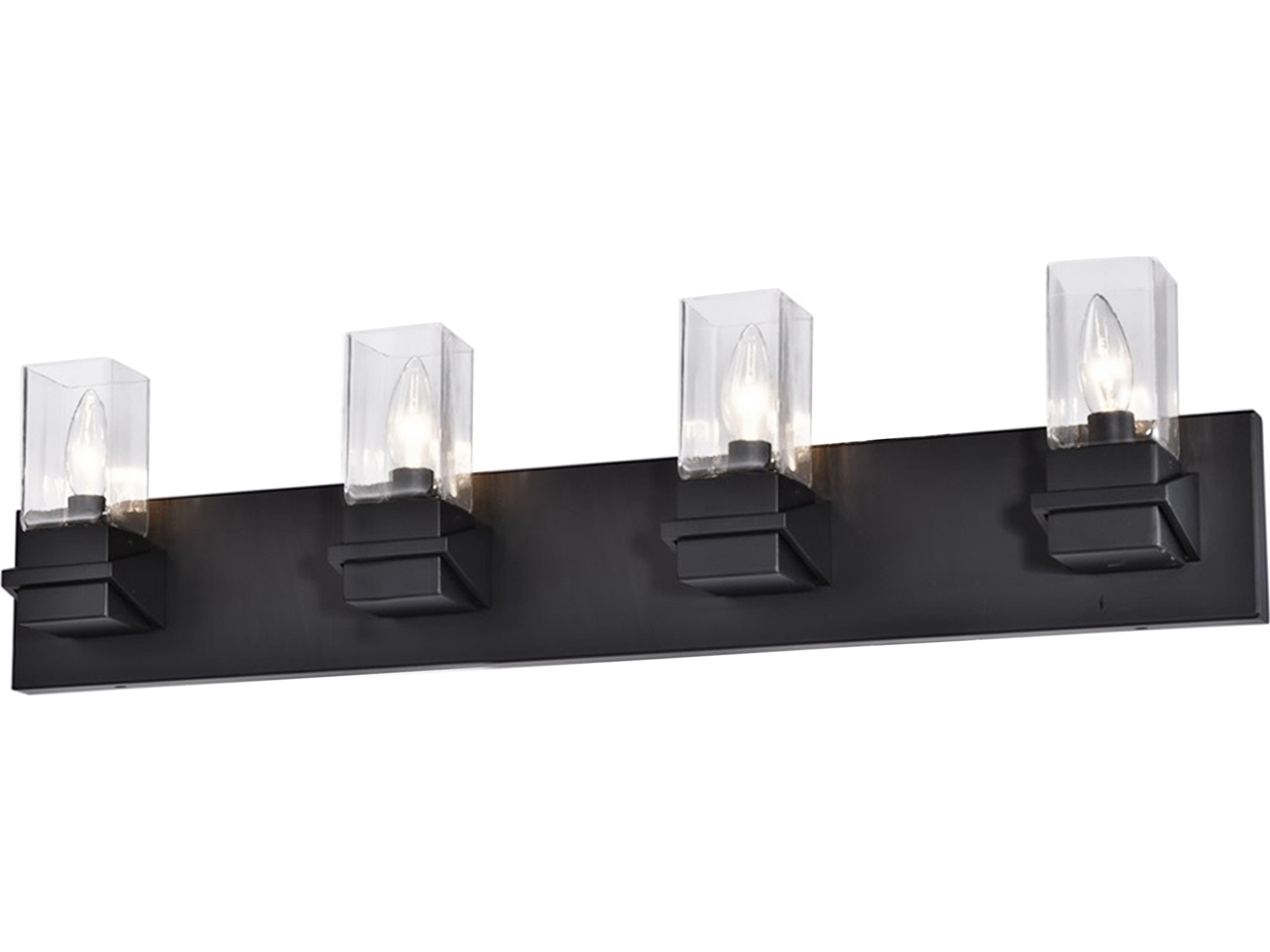 Veronica 4-Light Matte Black Vanity Light