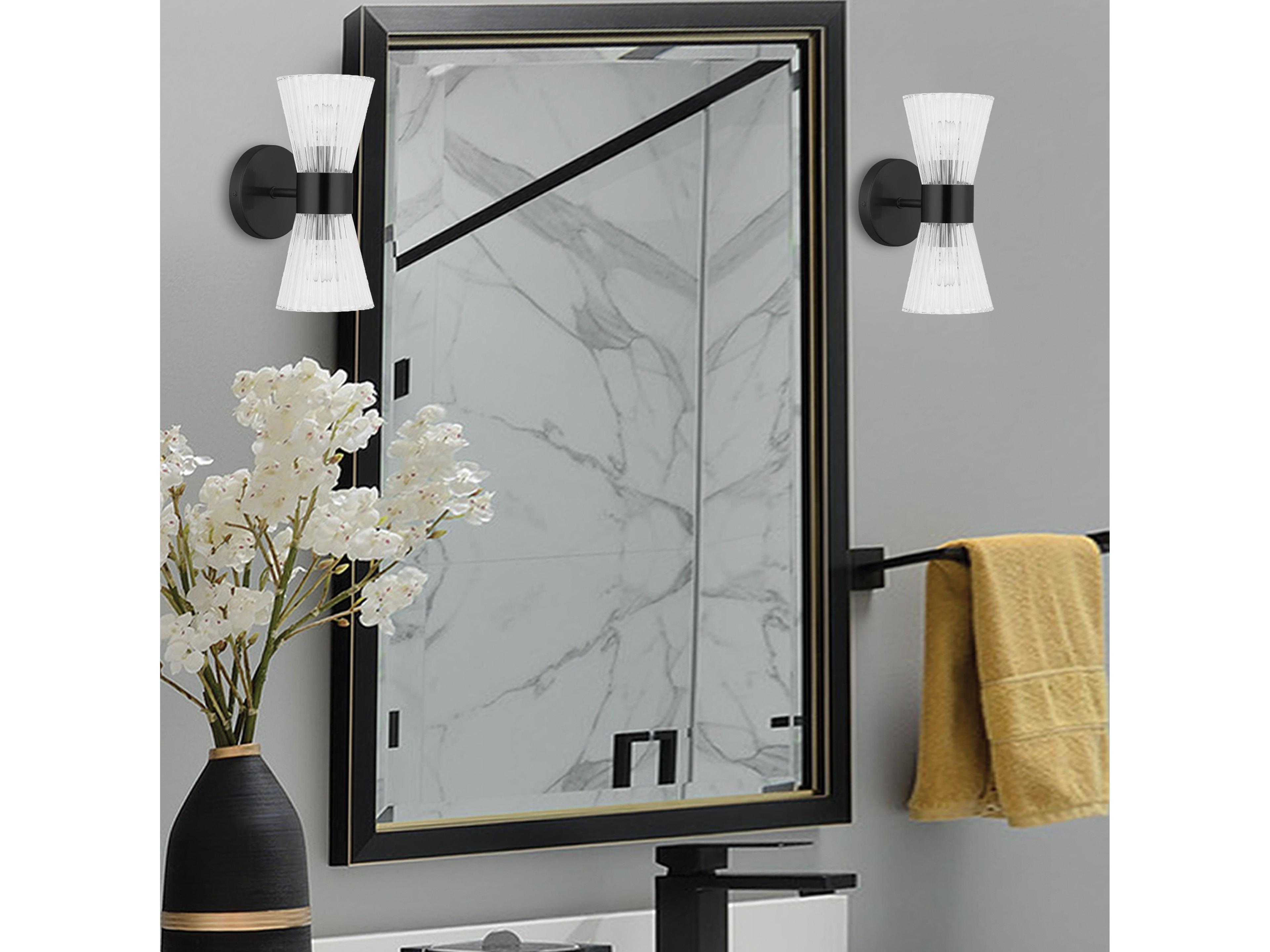 Dainolite Vienna 2-Light Matte Black Wall Sconce