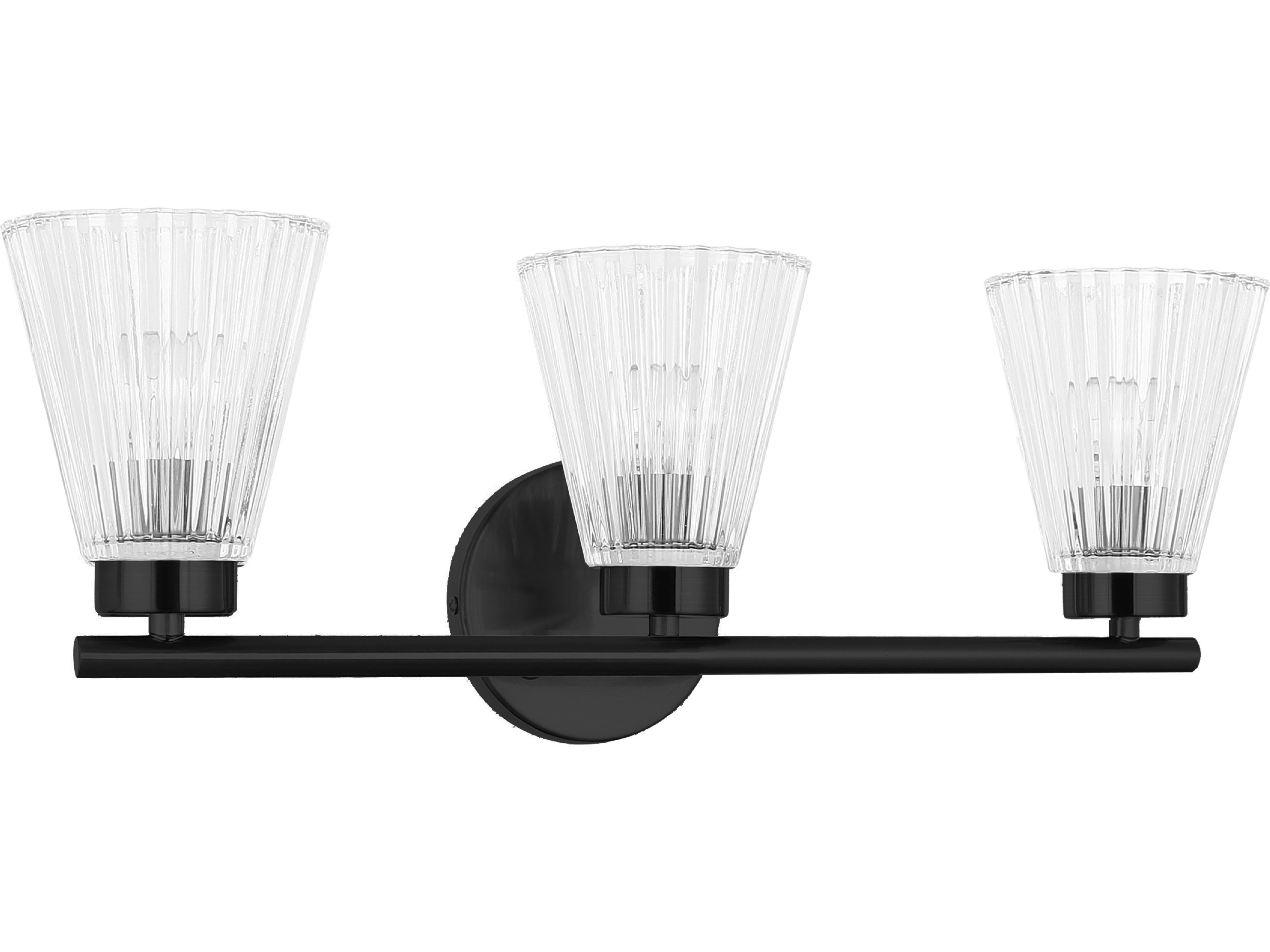 Vienna 3-Light Matte Black Vanity Light