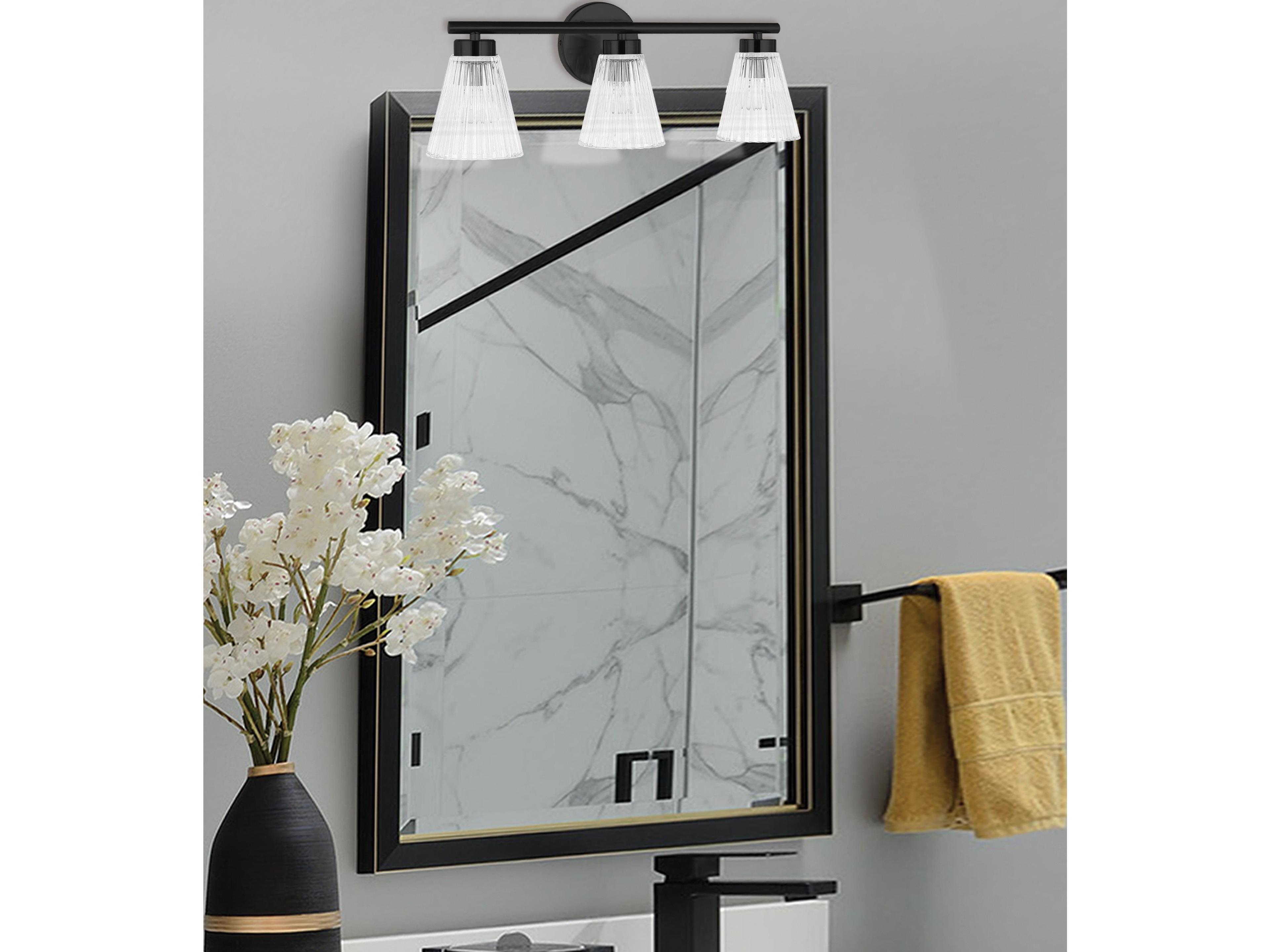 Dainolite Vienna 3-Light Matte Black Vanity Light