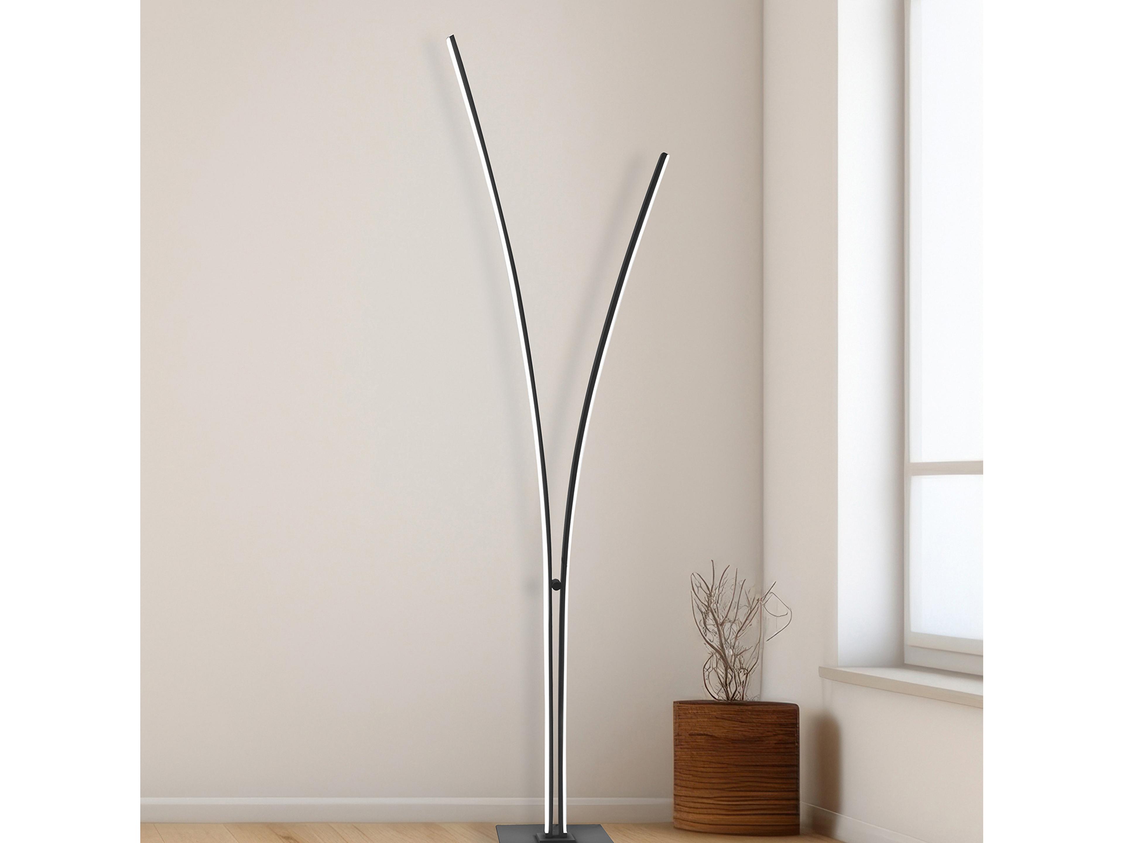 Dainolite Vincent Matte Black White Floor Lamp