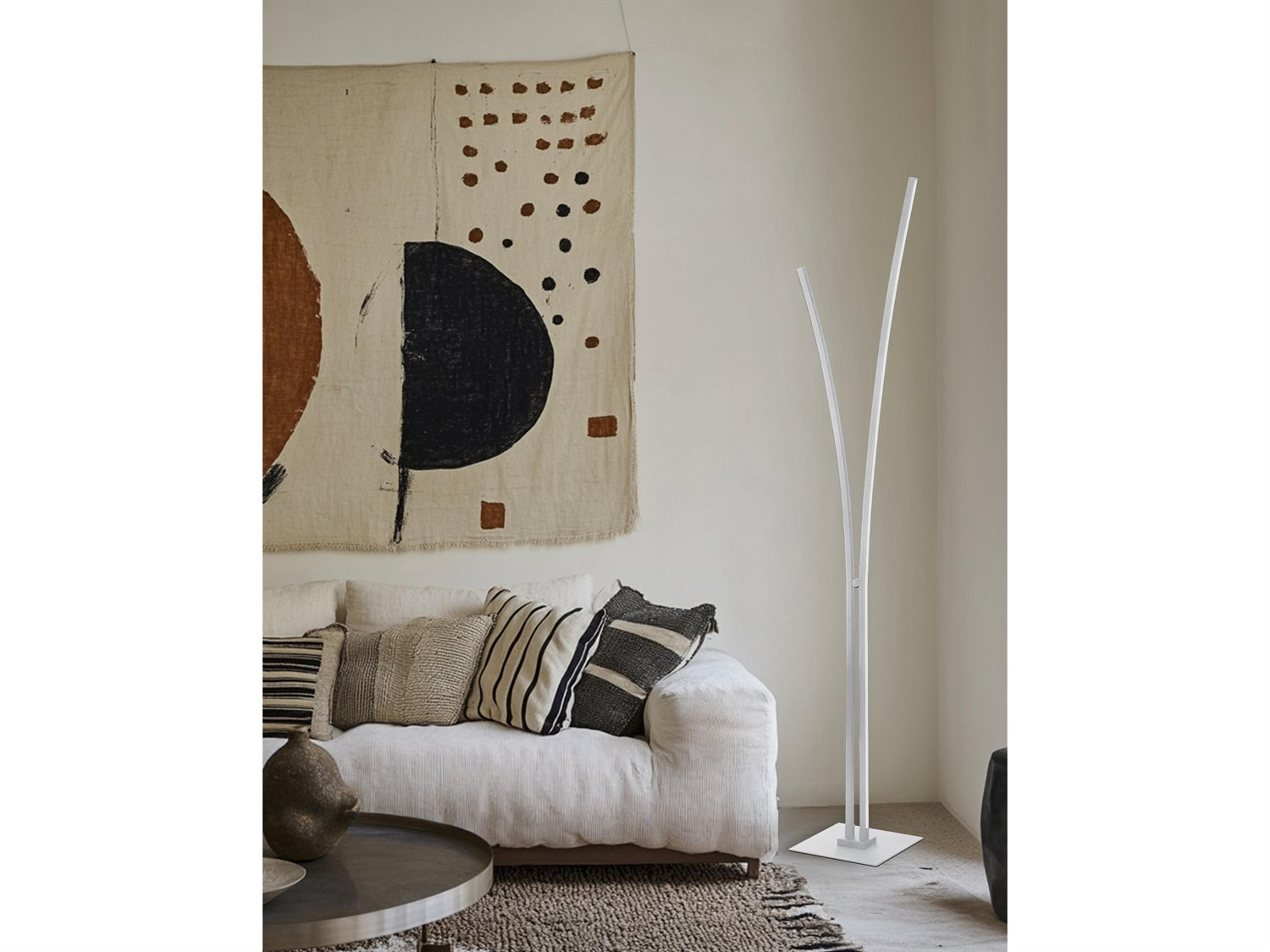 Dainolite Vincent Matte White Floor Lamp