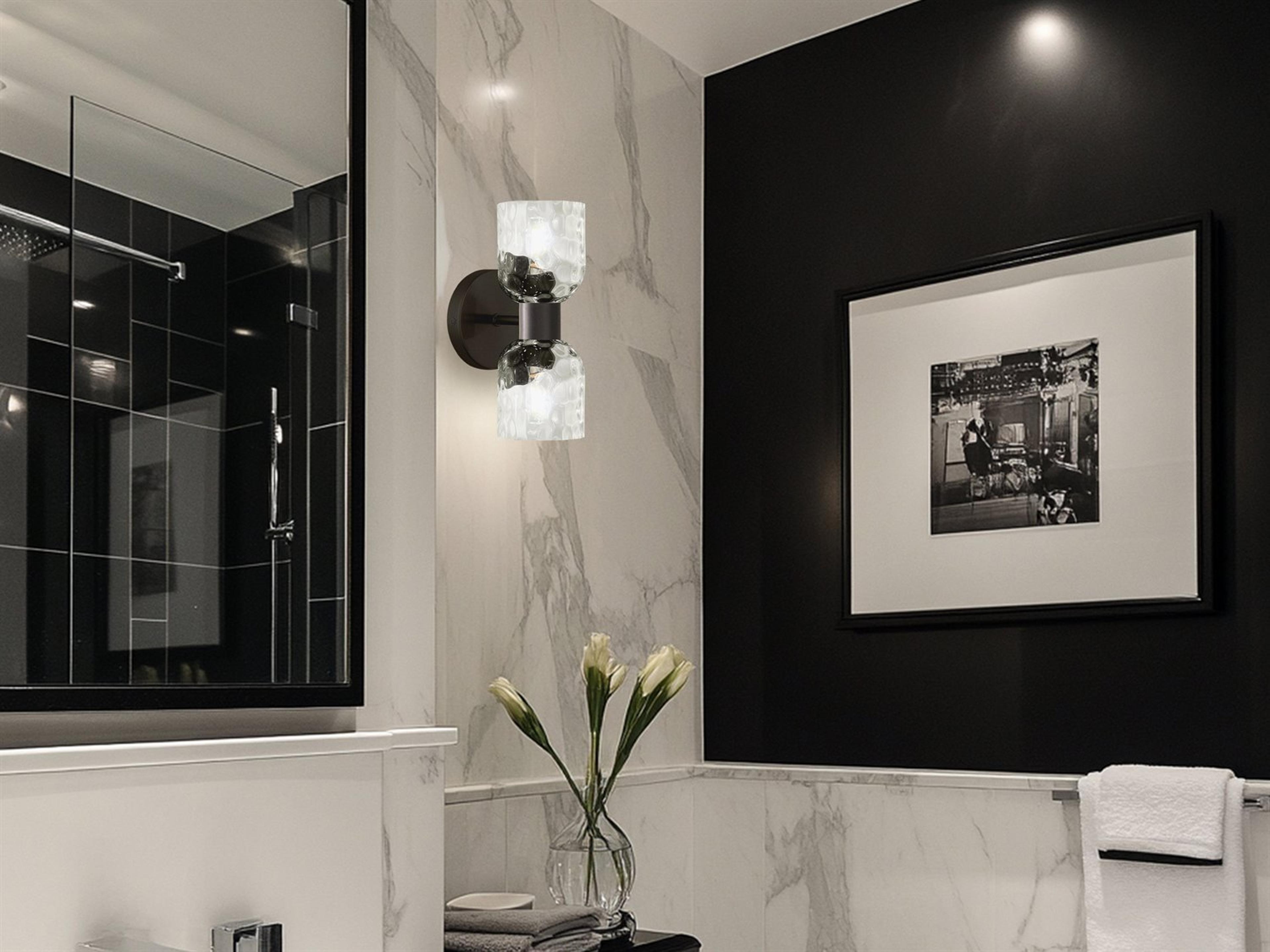 Dainolite Vallora 2-Light Matte Black Vanity Light