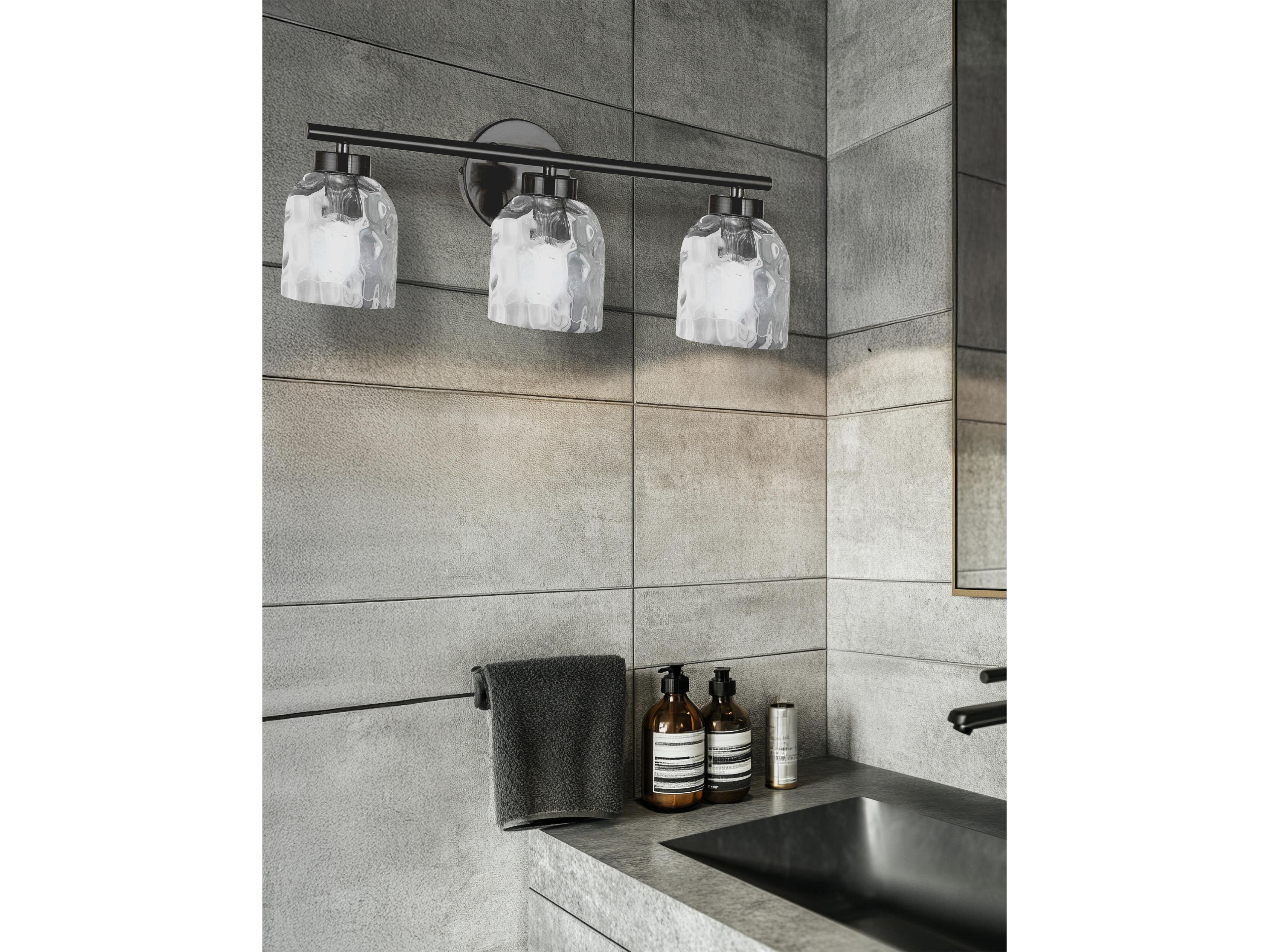 Dainolite Vallora 3-Light Aged Brass Vanity Light