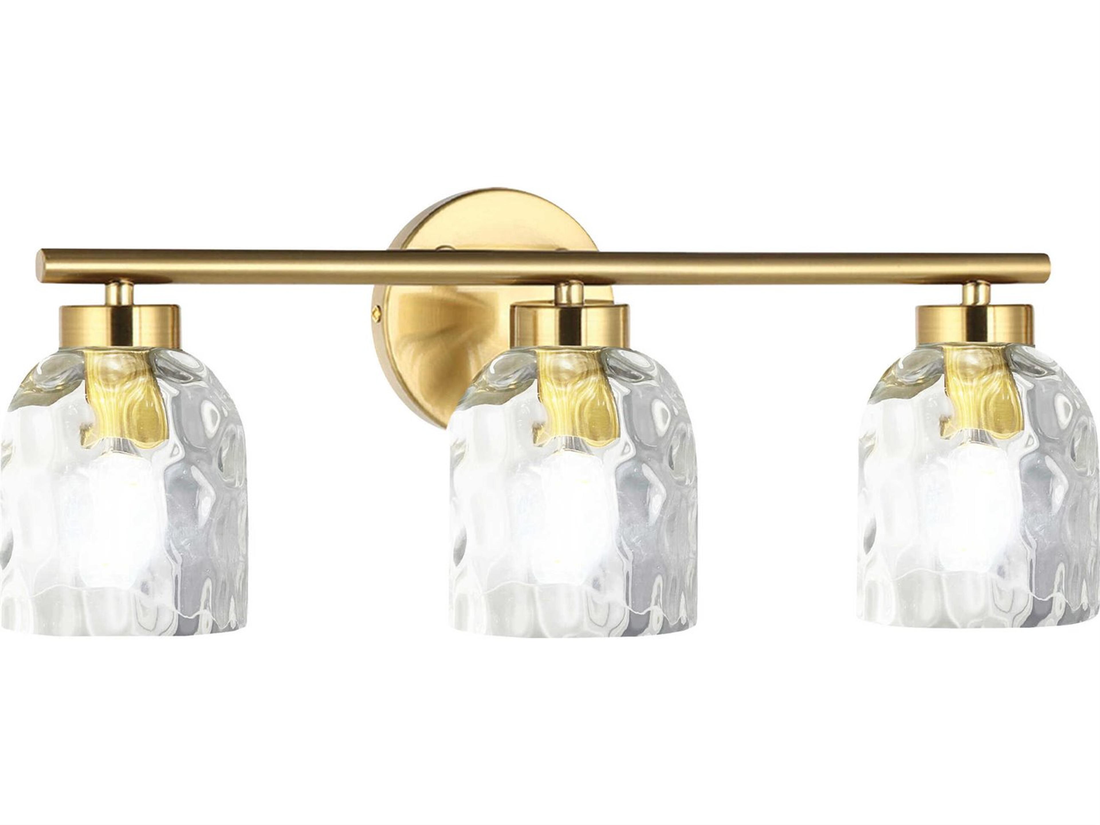 Dainolite Vallora 3-Light Aged Brass Vanity Light