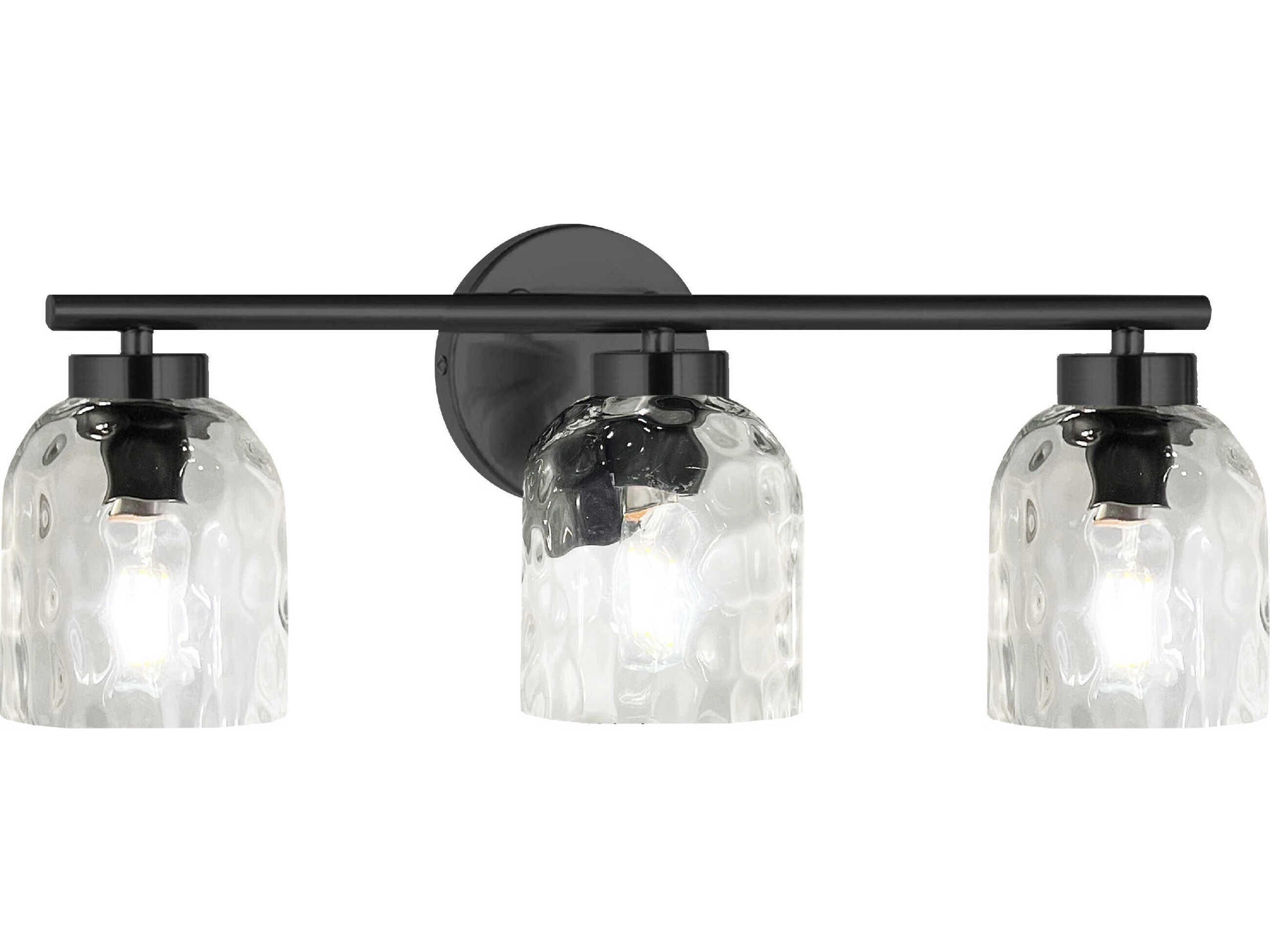 Vallora 3-Light Matte Black Vanity Light