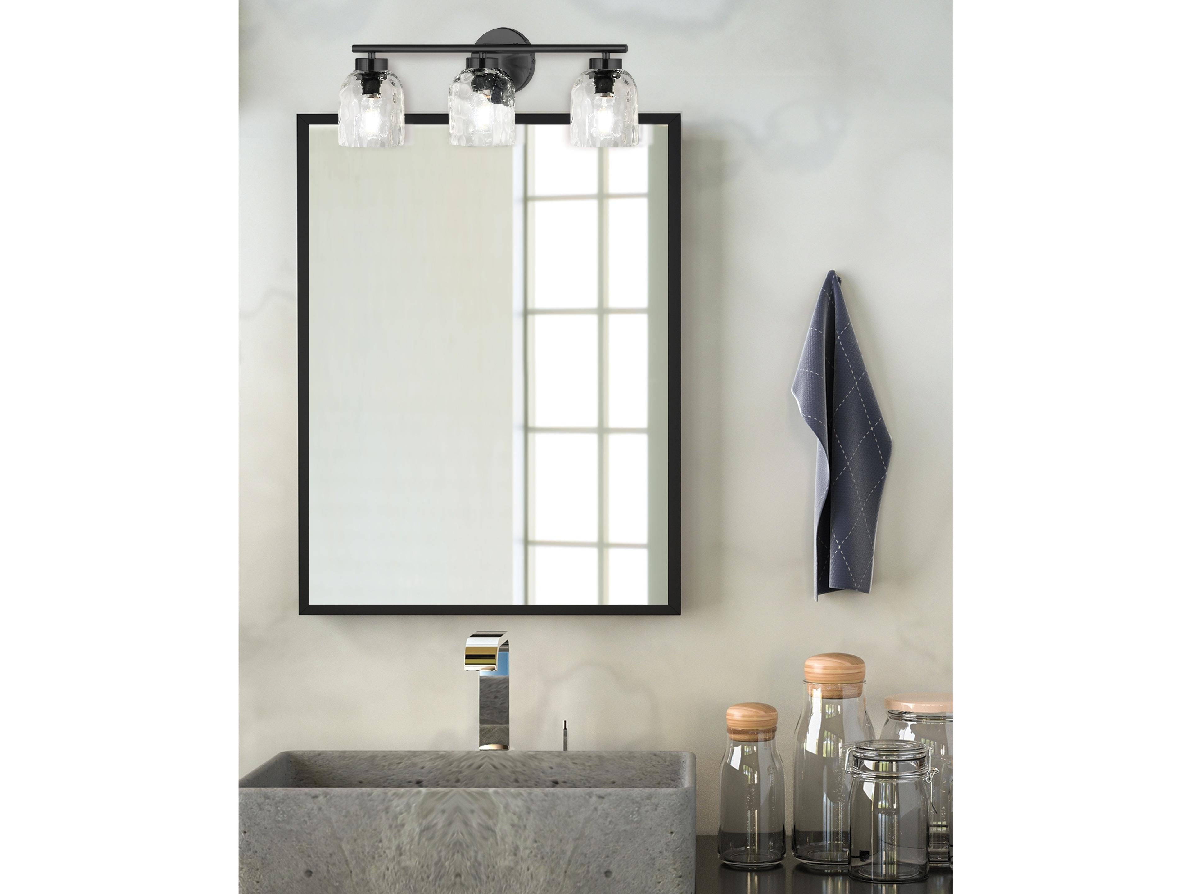 Dainolite Vallora 3-Light Matte Black Vanity Light
