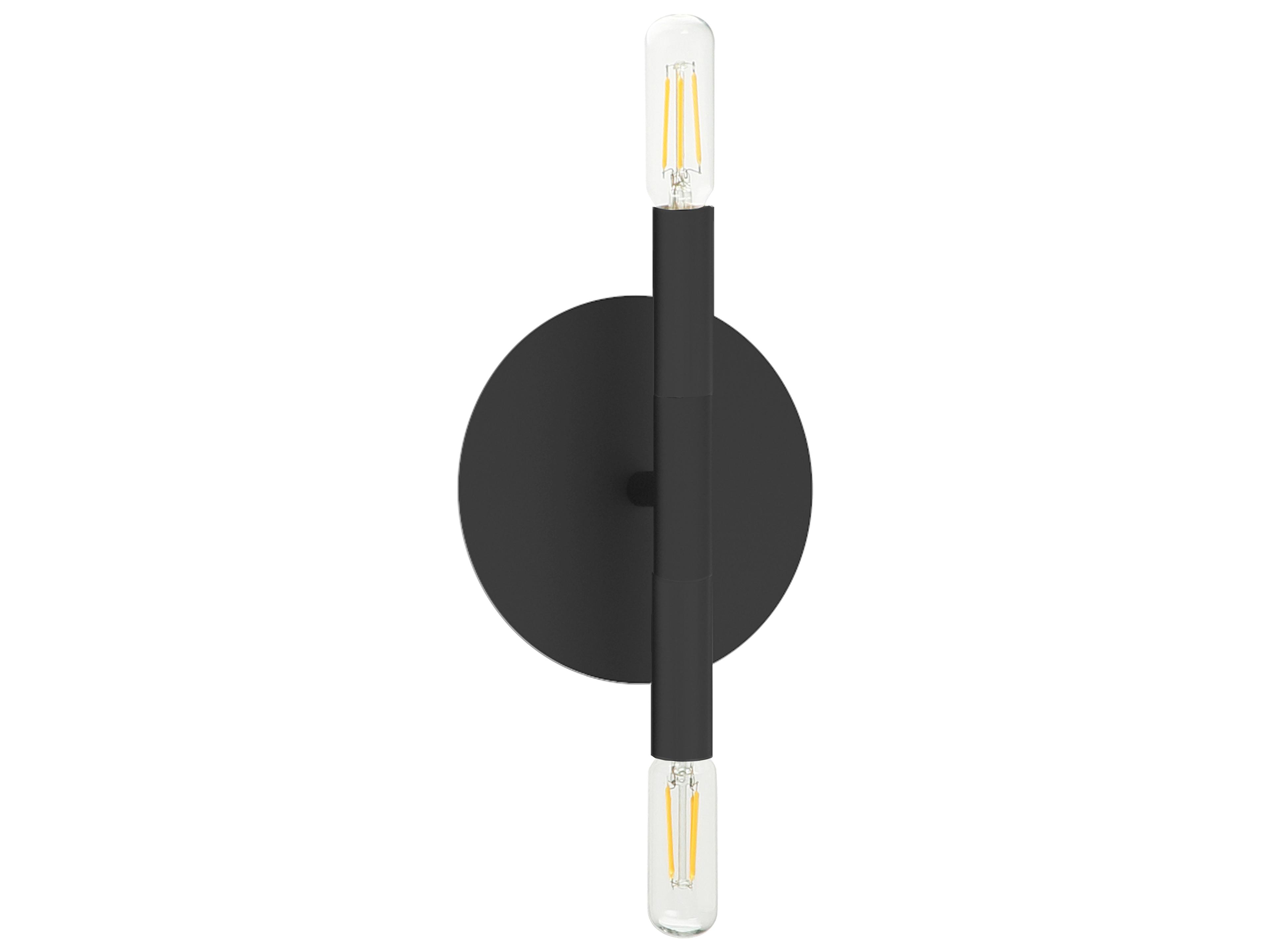 Wand 2-Light Matte Black Wall Sconce