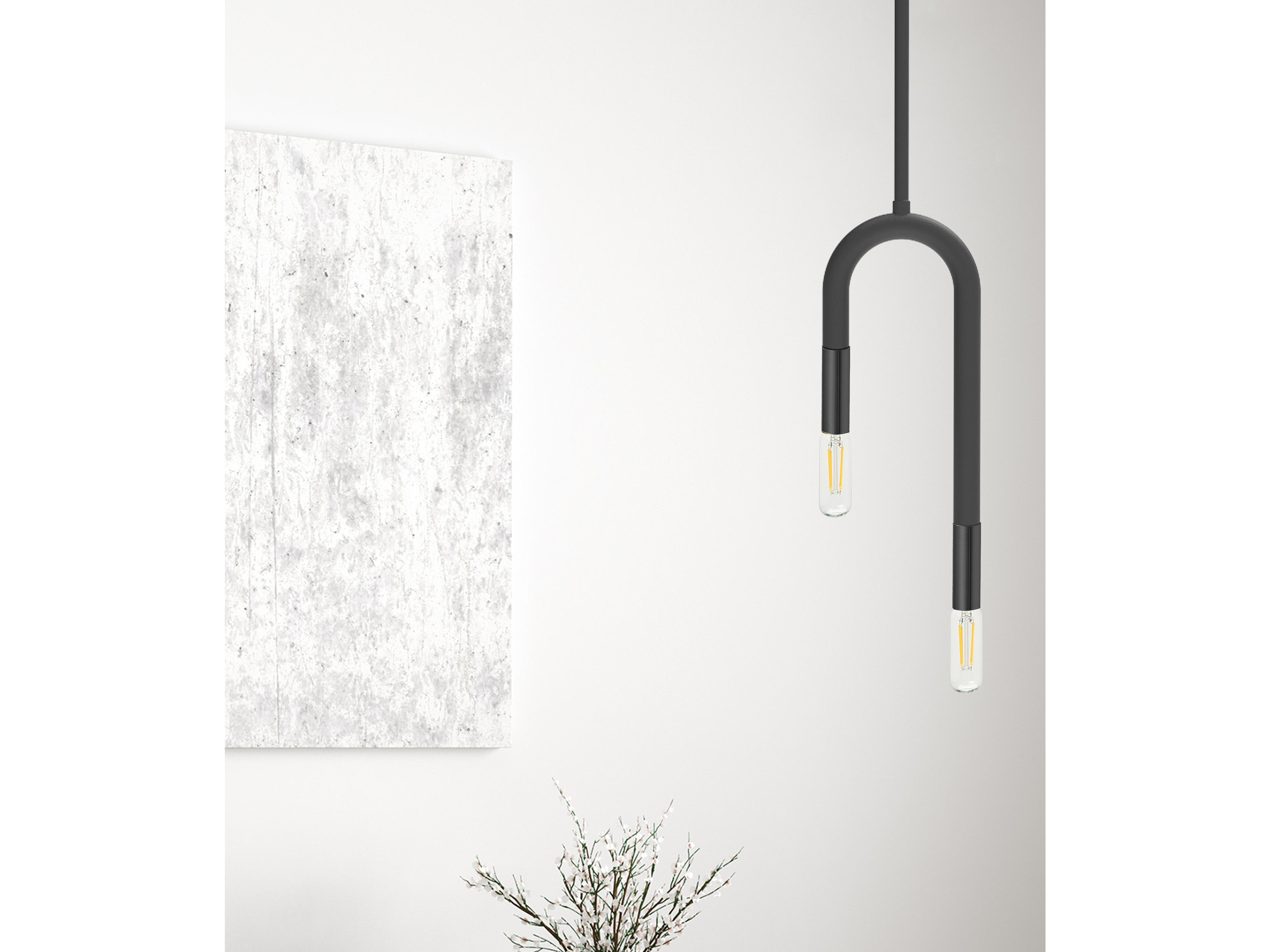 Dainolite Wand 2-Light Matte Black Linear Mini Pendant