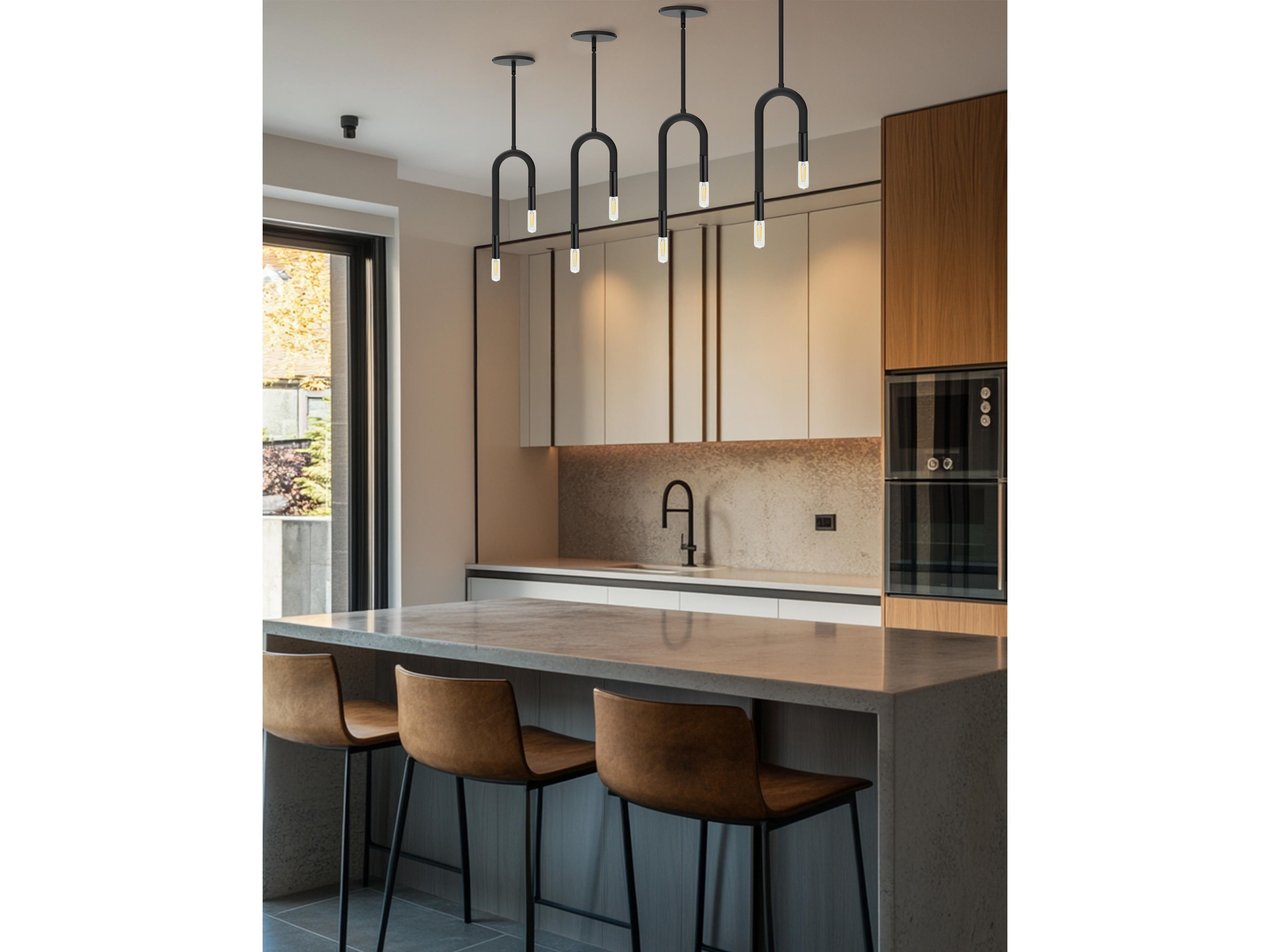 Dainolite Wand 2-Light Matte Black Linear Mini Pendant