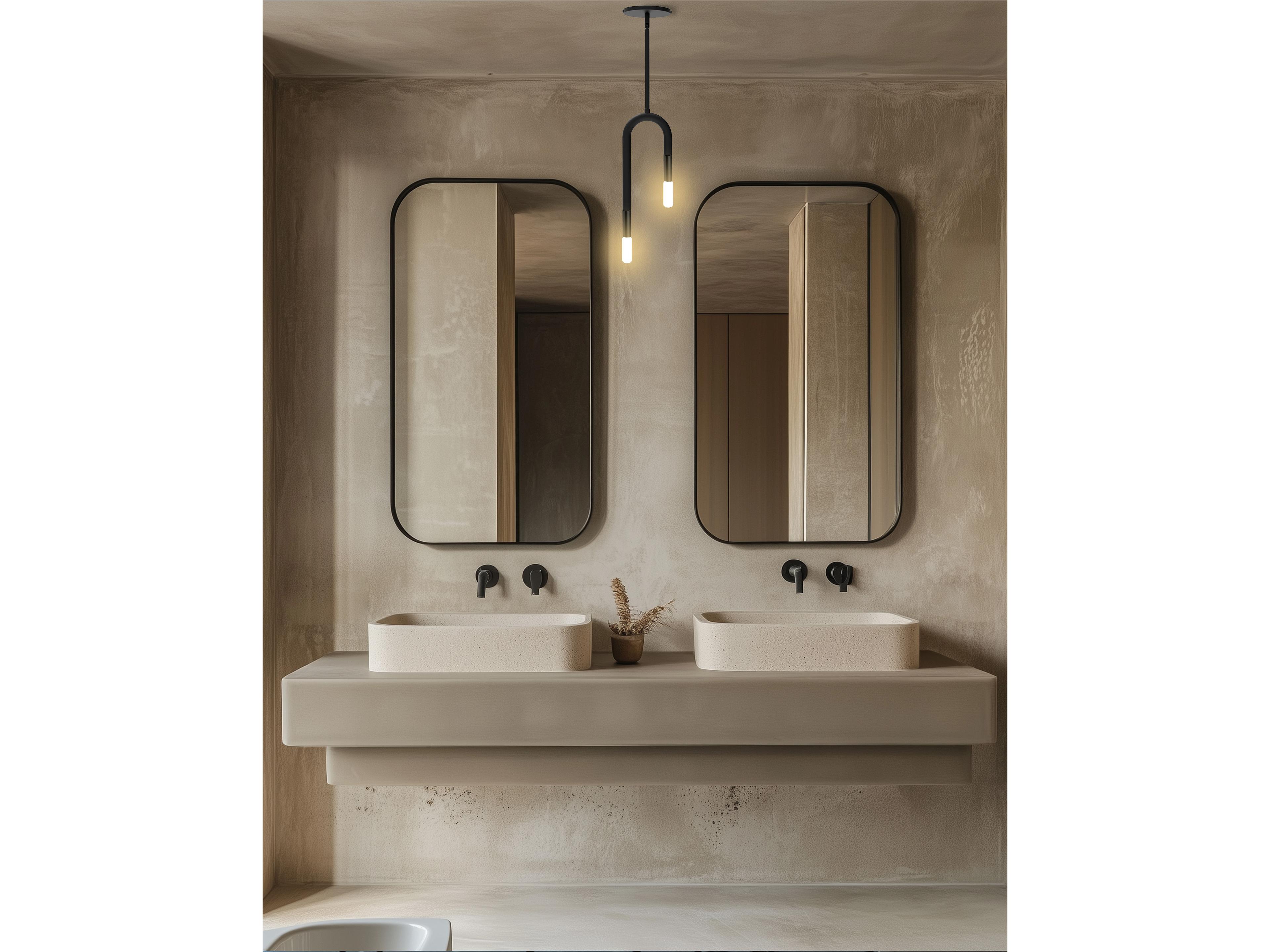 Dainolite Wand 2-Light Matte Black Linear Mini Pendant