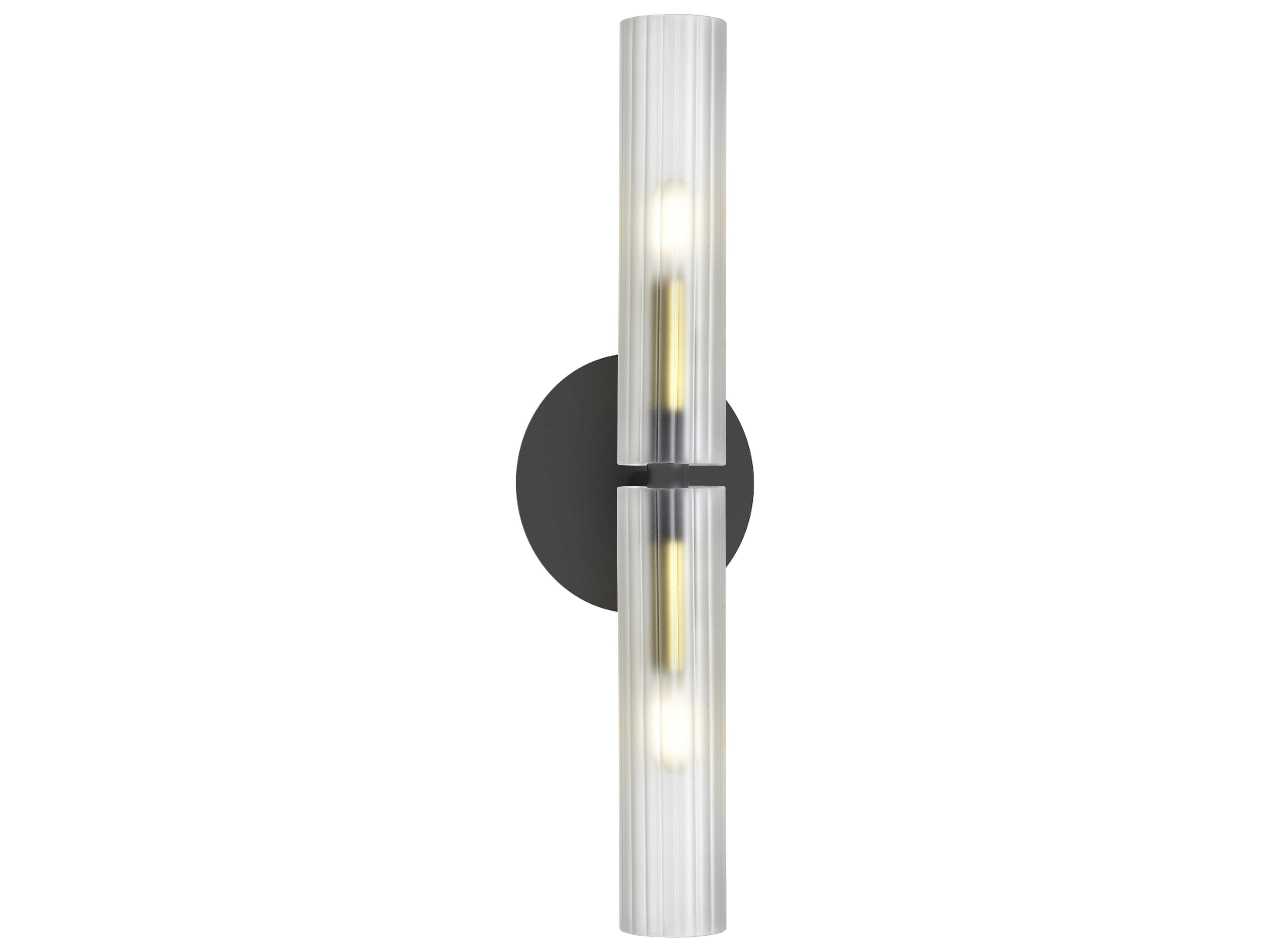 Wand 2-Light Matte Black Aged Brass Wall Sconce