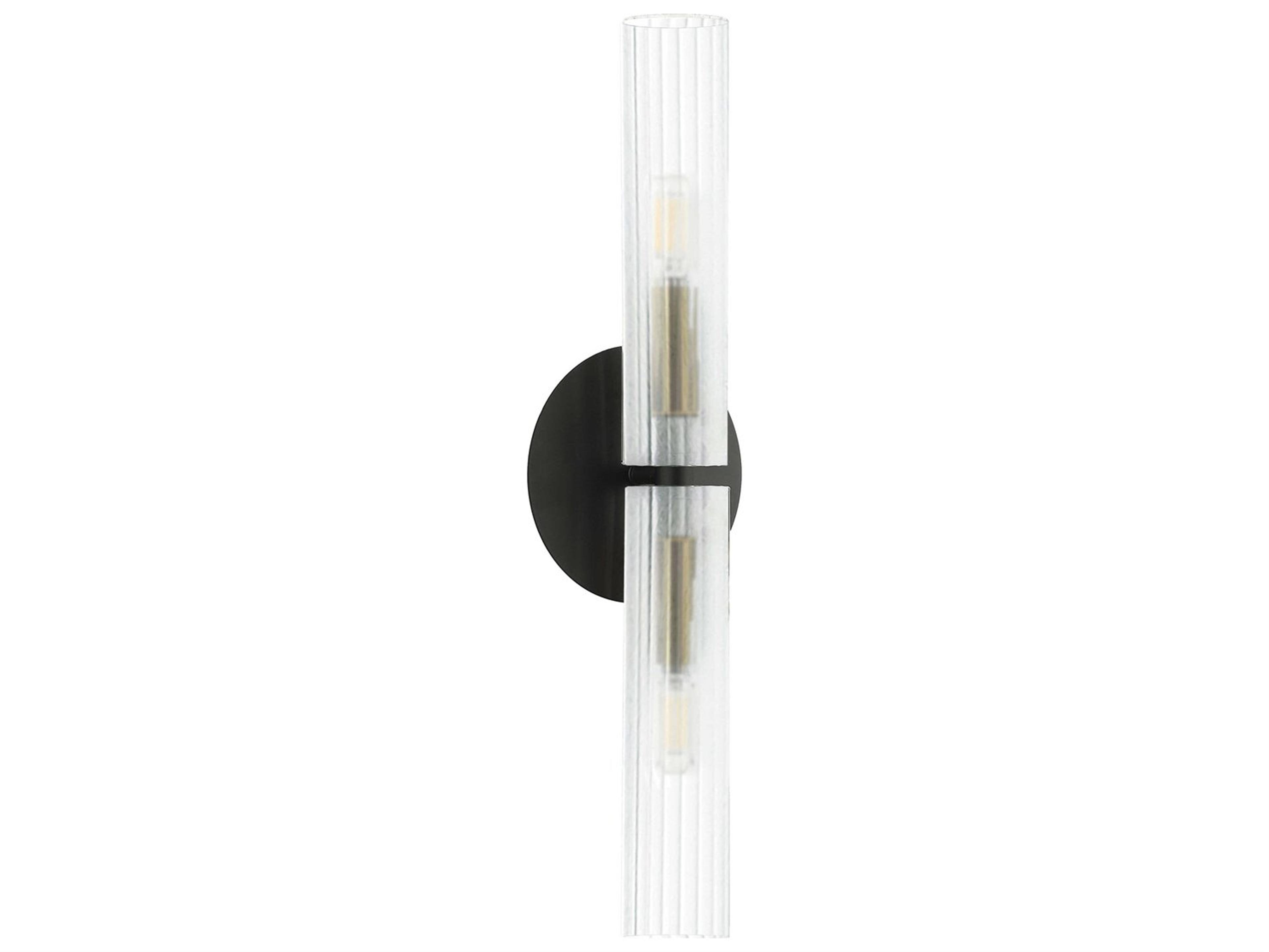 Dainolite Wand 2-Light Matte Black Aged Brass Wall Sconce