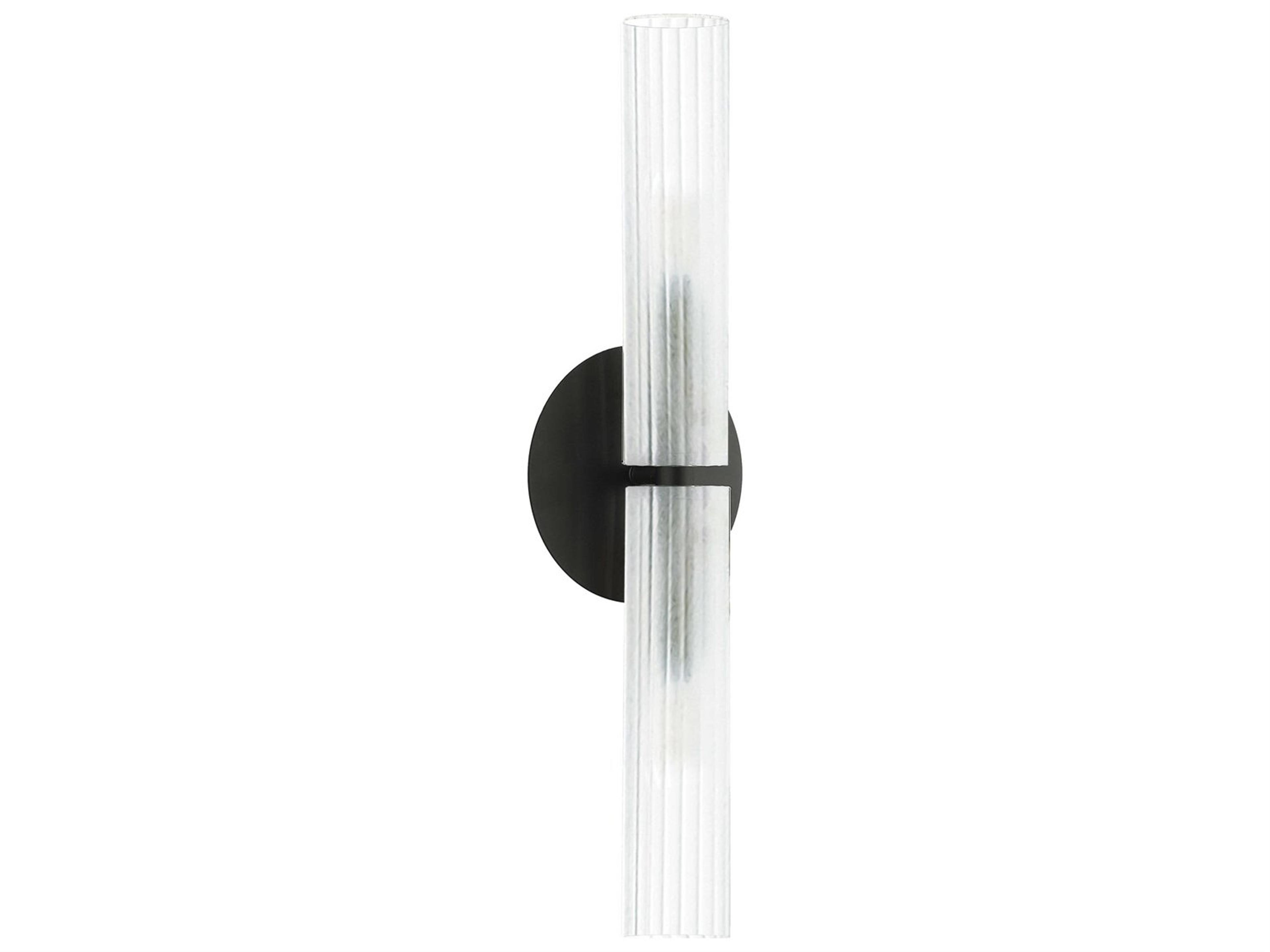 Dainolite Wand 2-Light Matte Black Wall Sconce