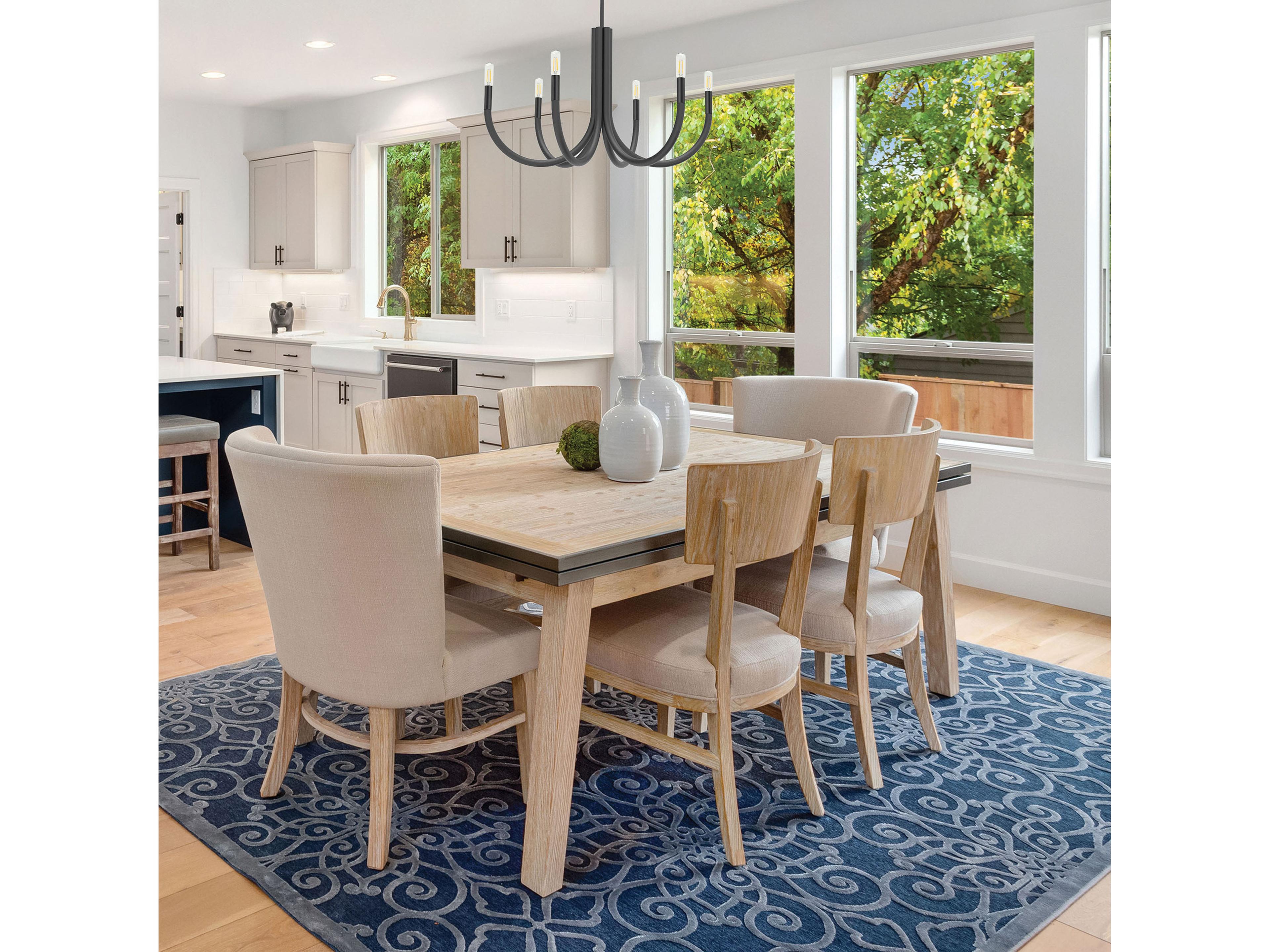 Dainolite Wand 6-Light Matte Black Chandelier