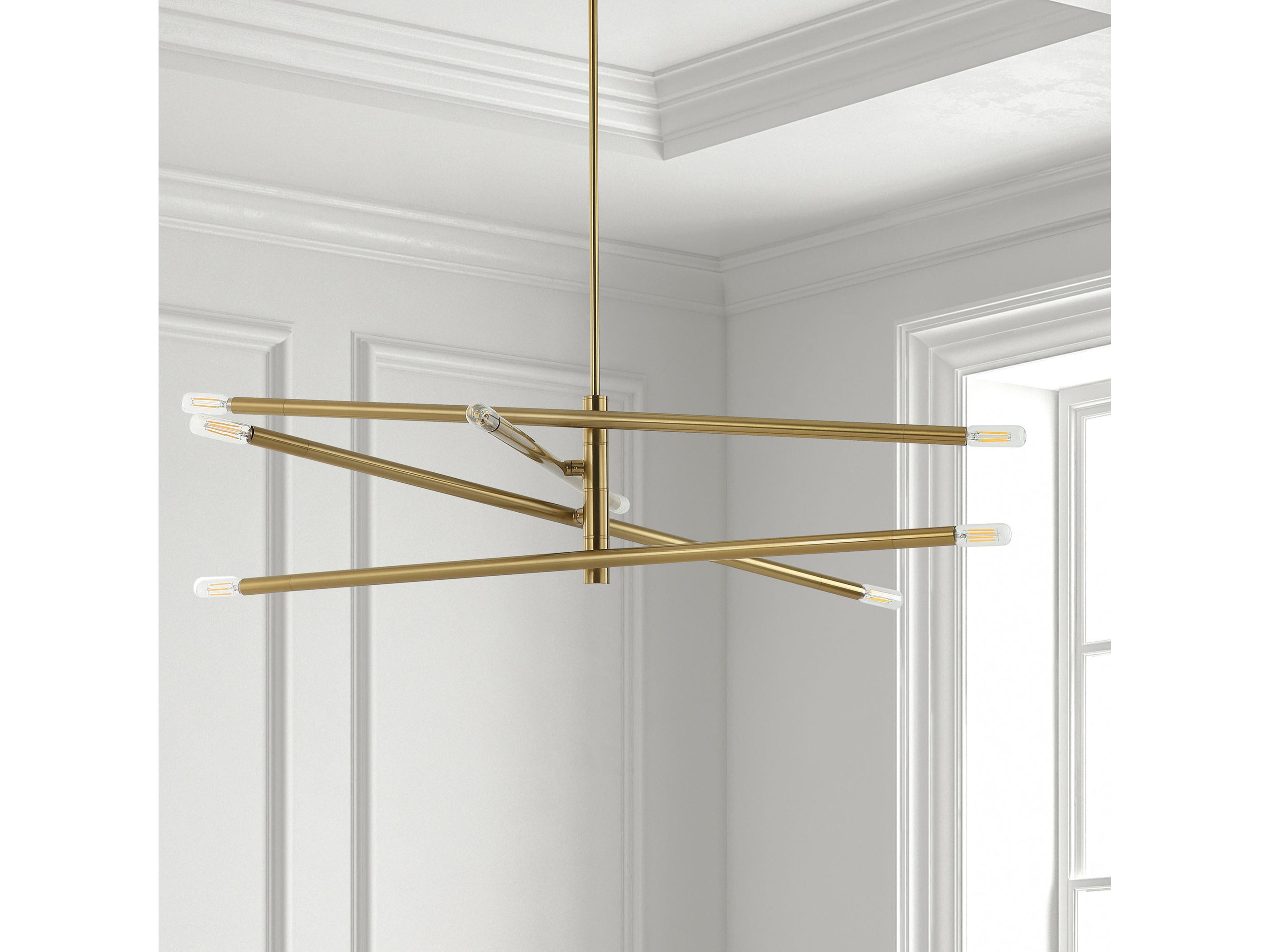Dainolite Wand 8-Light Aged Brass Linear Chandelier