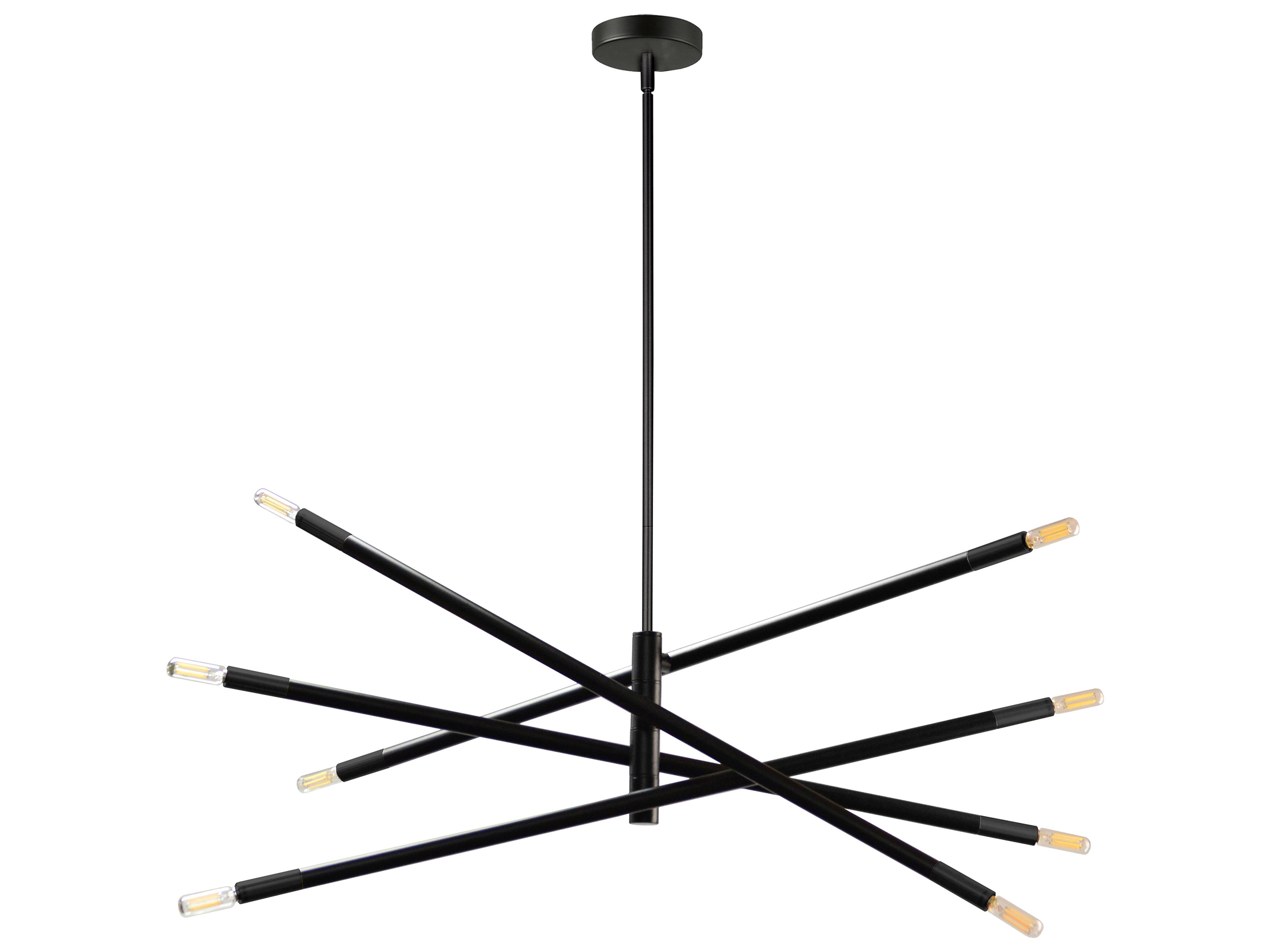 Wand 8-Light Matte Black Linear Chandelier