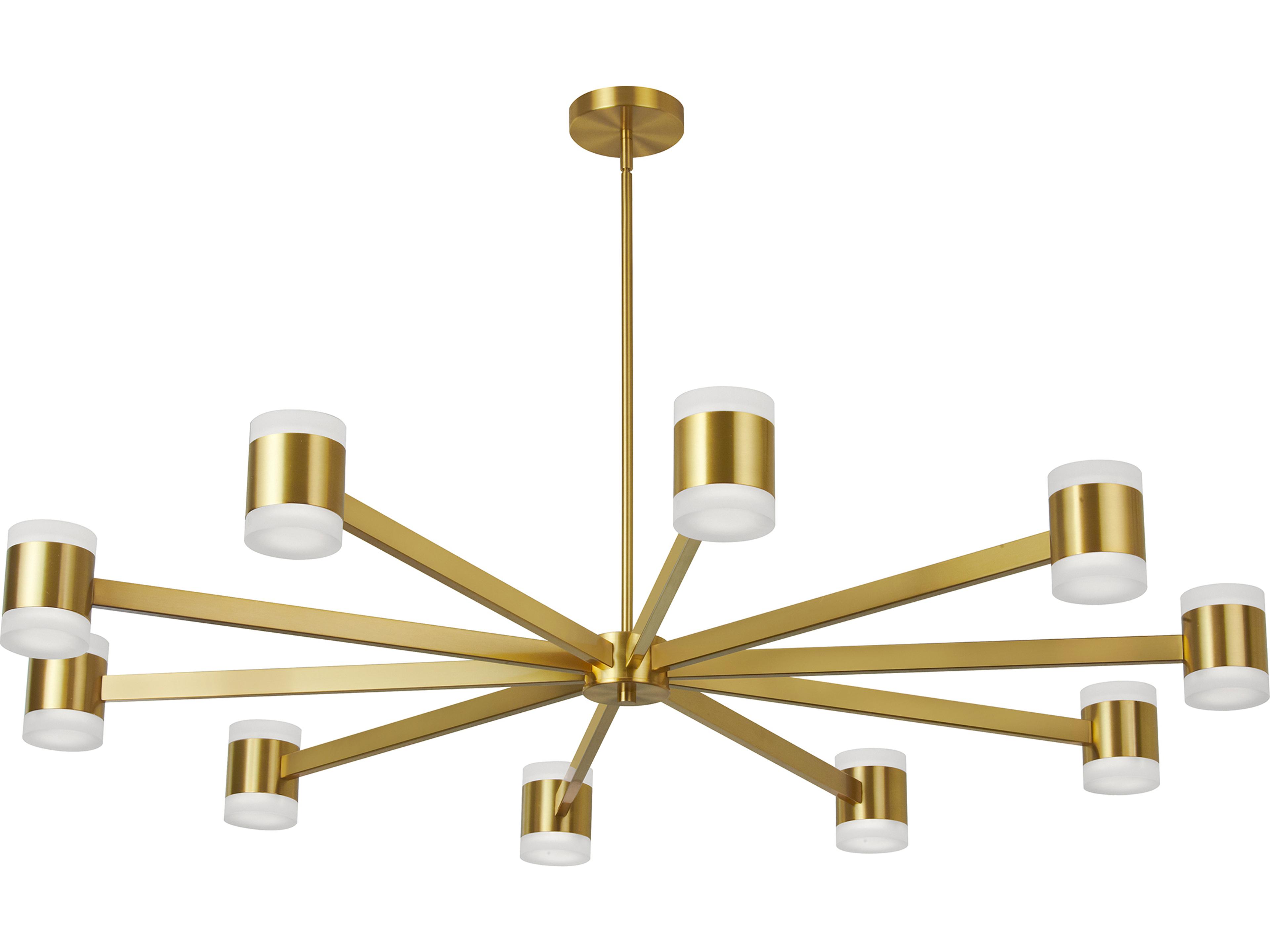 Wilson 20-Light Aged Brass Cylinder Geometric Chandelier