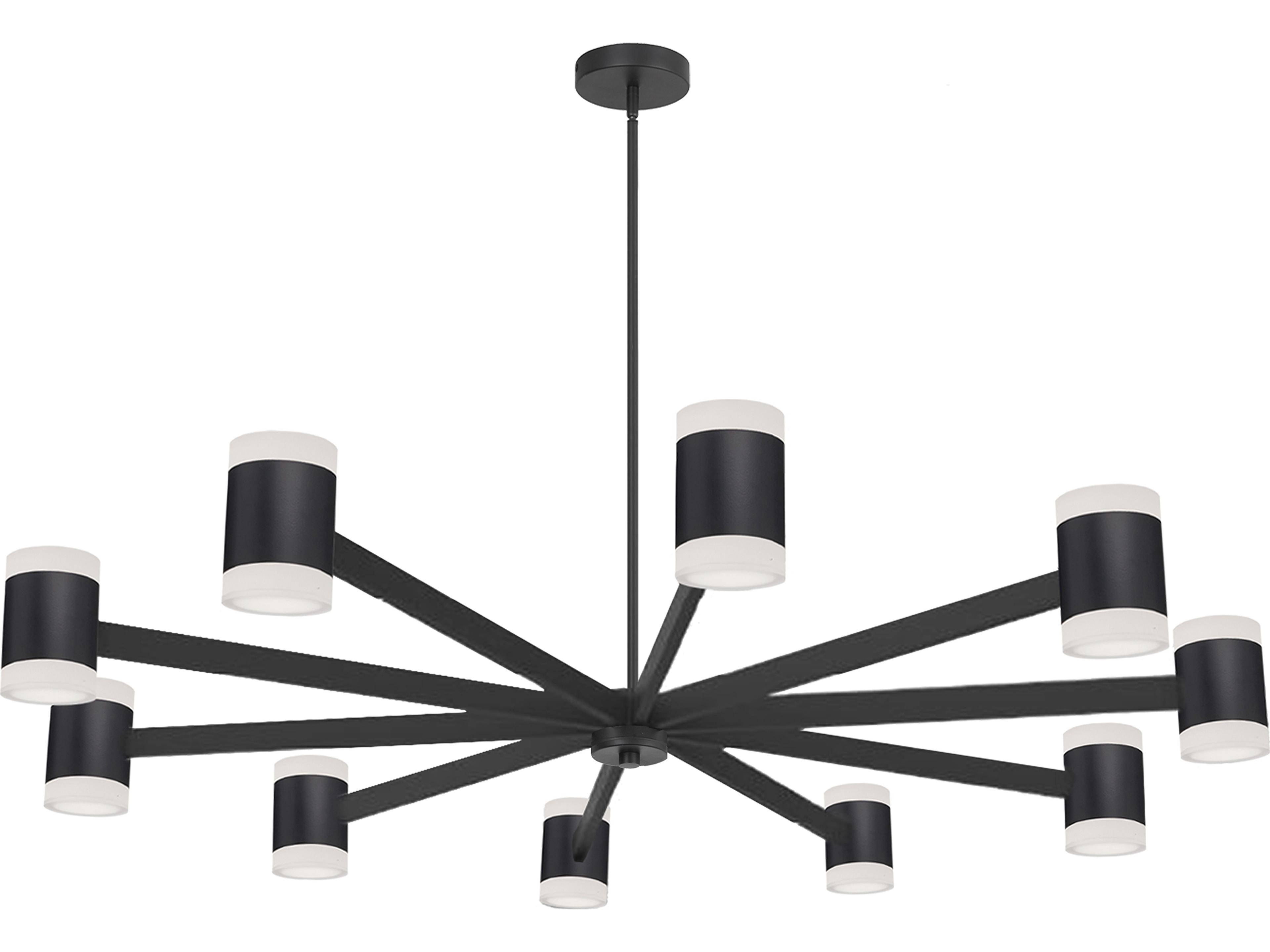 Wilson 20-Light Matte Black Cylinder Geometric Chandelier