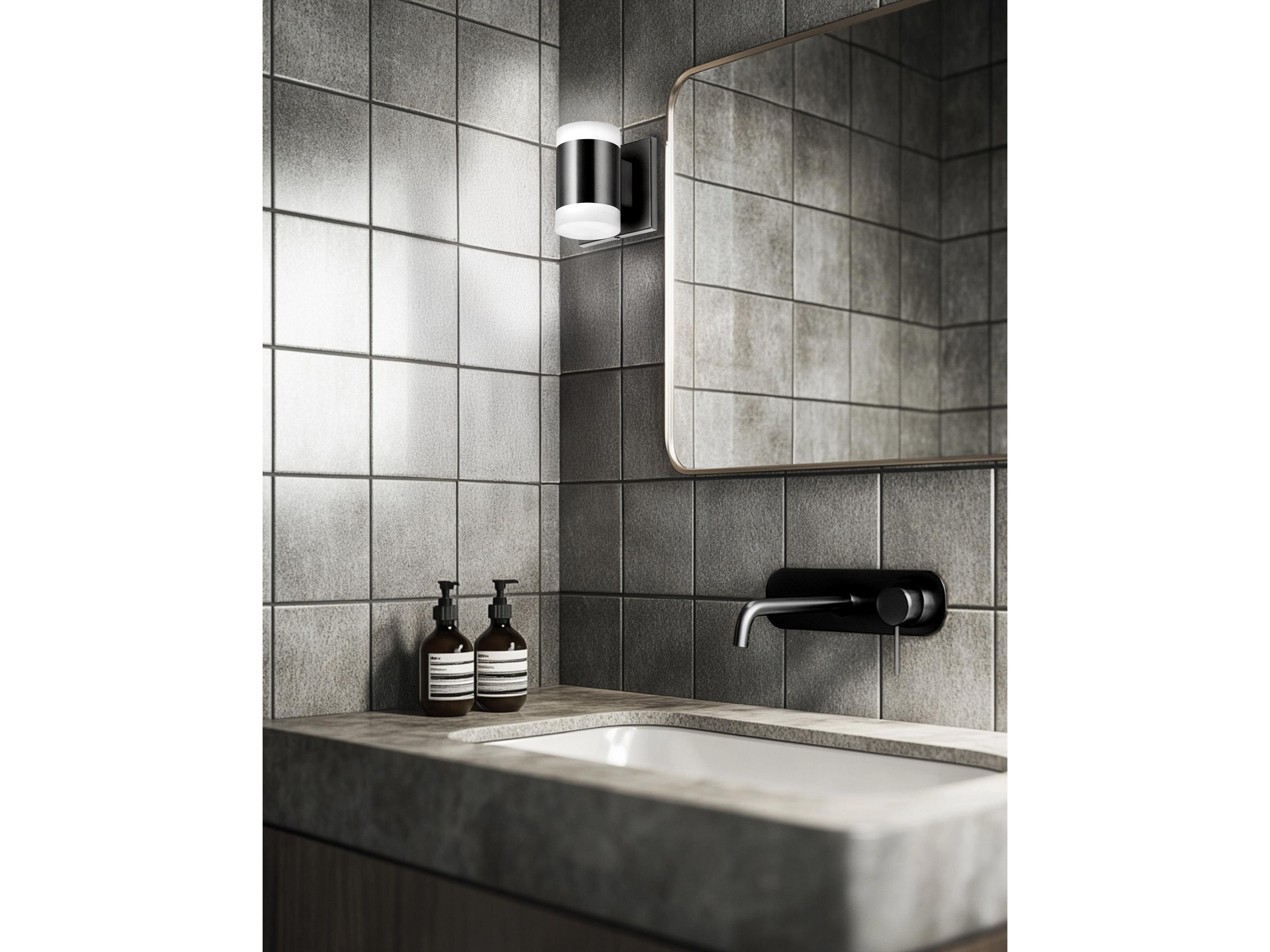 Dainolite Wilson 2-Light Matte Black Wall Sconce