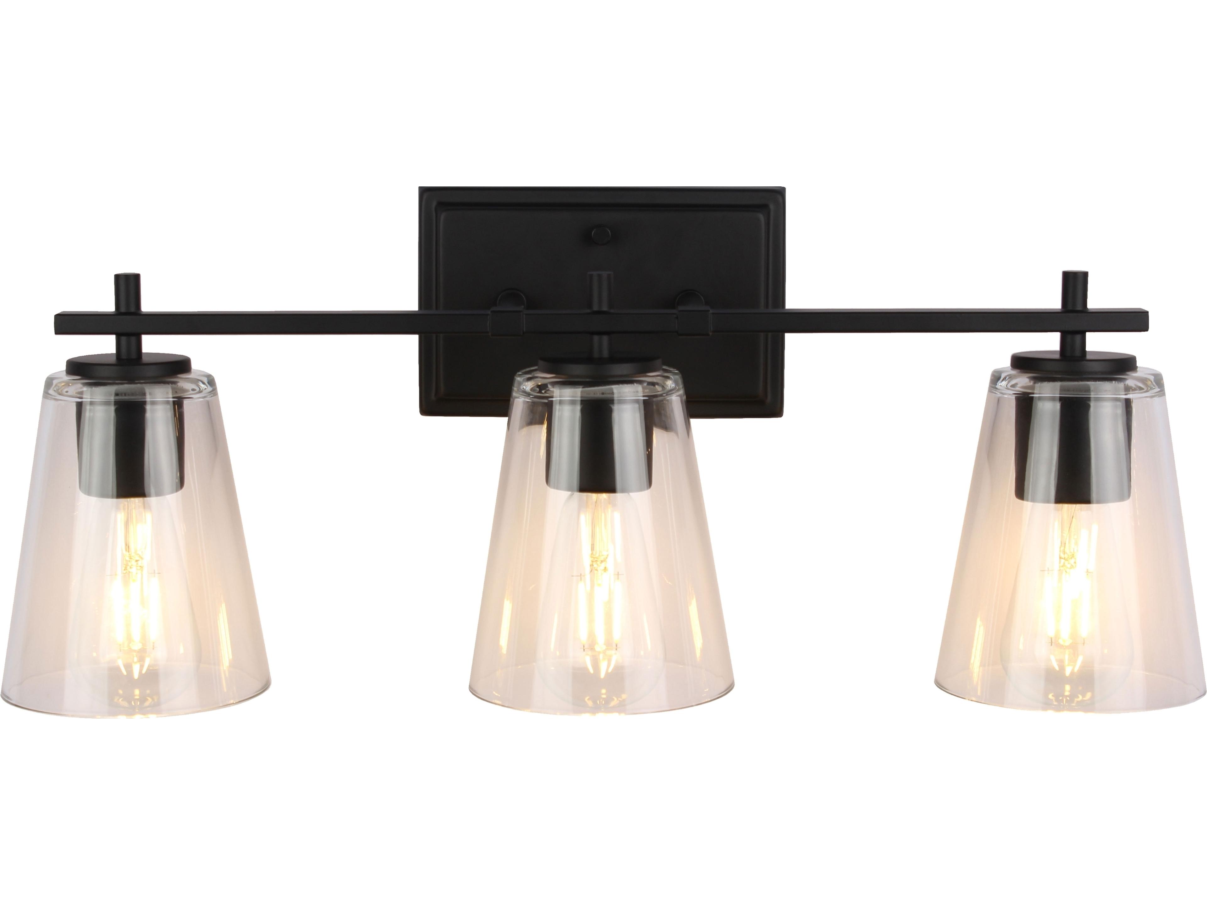 Dainolite Wenda Matte Black Vanity Light